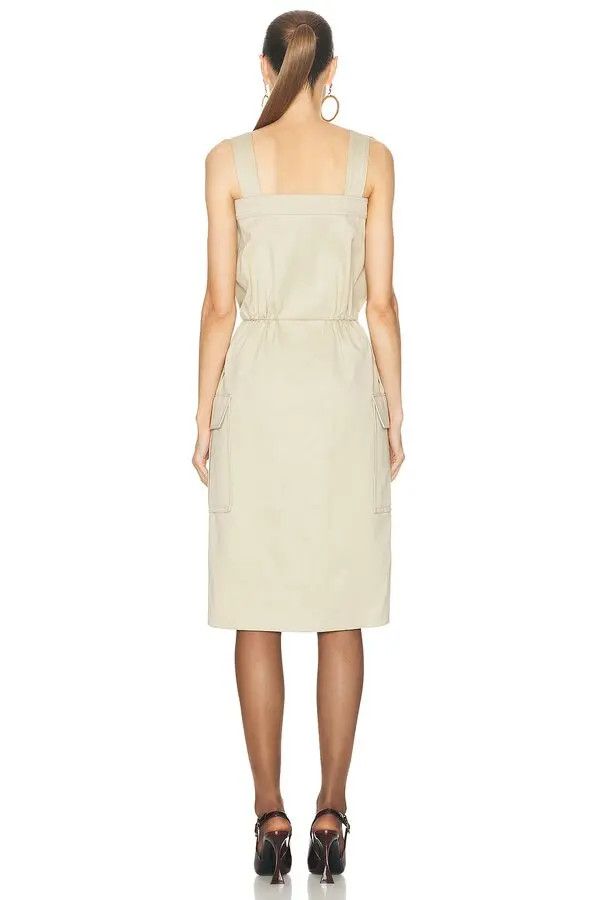 Saint Laurent Paris o1bcso1str1125 Saharienne Dress In Cotton in Light Beige Size M / US 6-8 / IT 42-44 - 3 Thumbnail