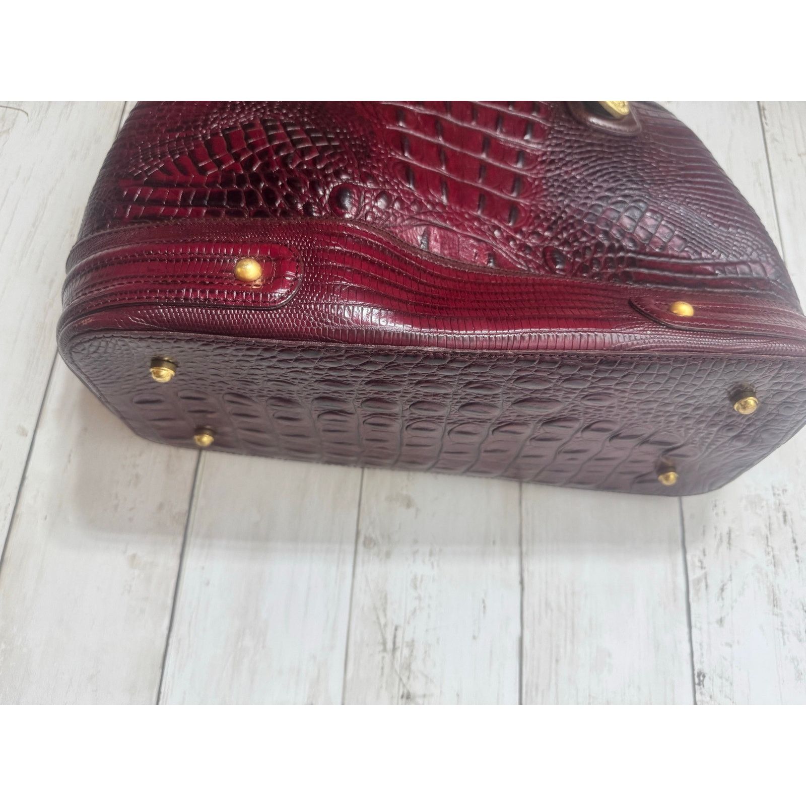 BRAHMIN Brahmin Crocodile shoulder women bag Deep burgundy w wallet Size ONE SIZE - 3 Thumbnail