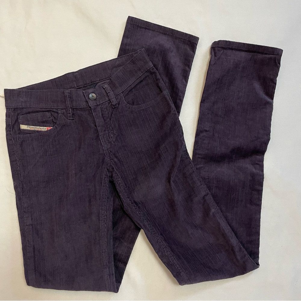 Diesel NWT New Diesel Straight Leg Corduroy Purple Pants Size 24 Size 24" / US 00 / IT 34 - 1 Thumbnail