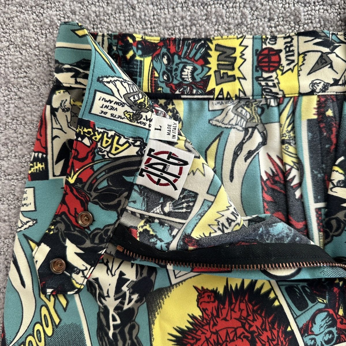 Jean Paul Gaultier × Vintage Jean Paul Gaultier Comic Print Skirt 1995/1996 Size 31" - 4 Thumbnail
