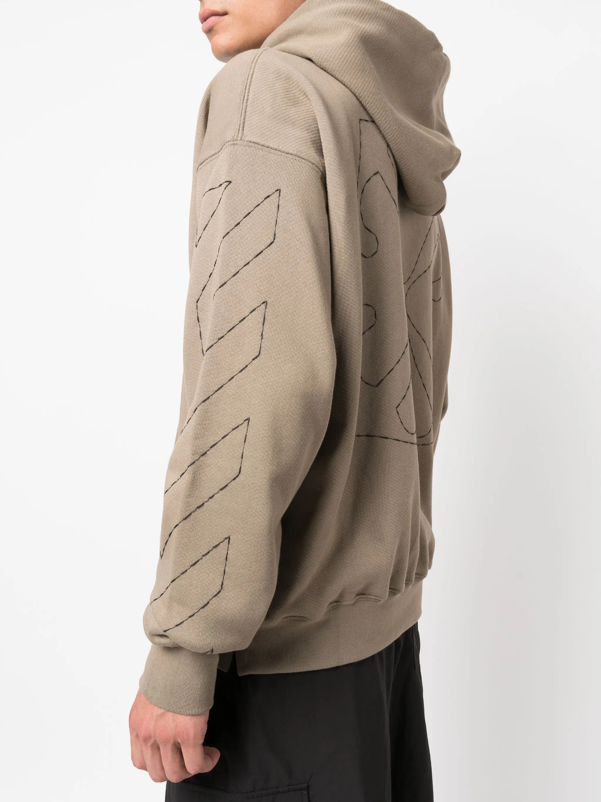Off-White o1y0325 Logo Hoodie in Beige Size US L / EU 52-54 / 3 - 2 Thumbnail