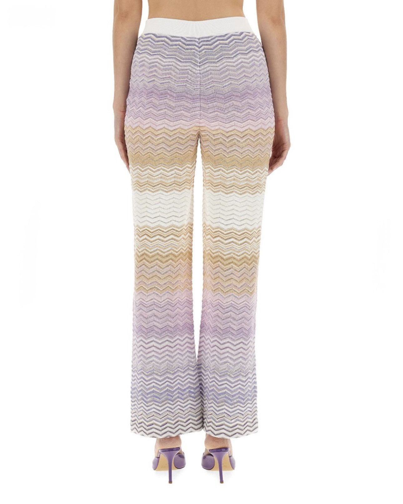 Missoni Missoni NEW zigzag knit pants, purple/beige, size L int Size 30" / US 8 / IT 44 - 13 Thumbnail
