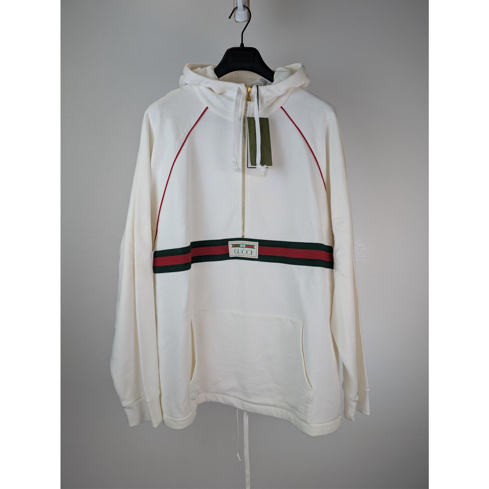 Gucci o1rshd1 Light Felted Cotton Jersey Hoodie Sweatshirt Ivory Size US XXL / EU 58 / 5 - 1 Thumbnail