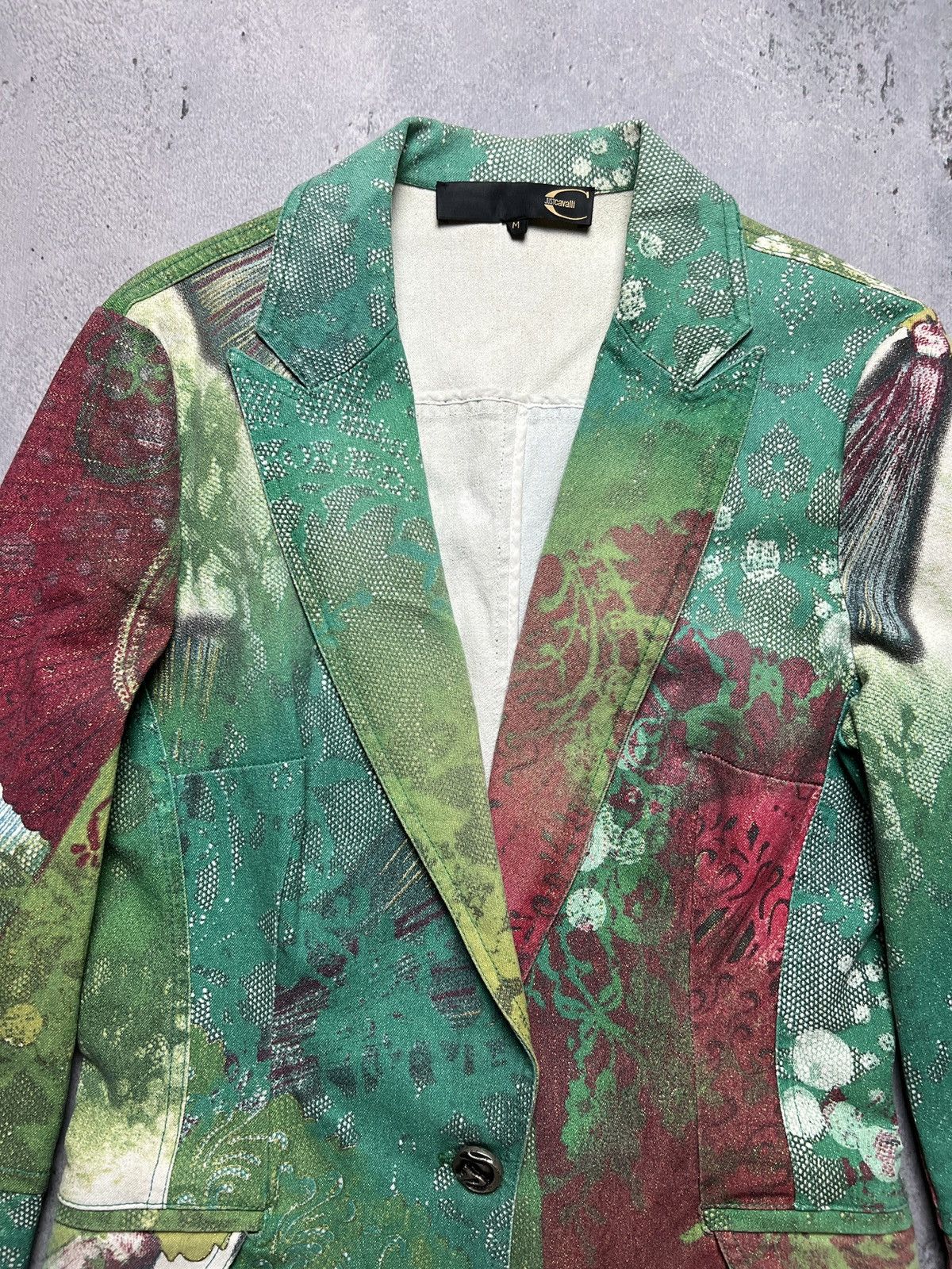 Just Cavalli Rare Just Cavalli Floral Abstract Print Natural Lux Blazer Size M / US 6-8 / IT 42-44 - 17 Thumbnail