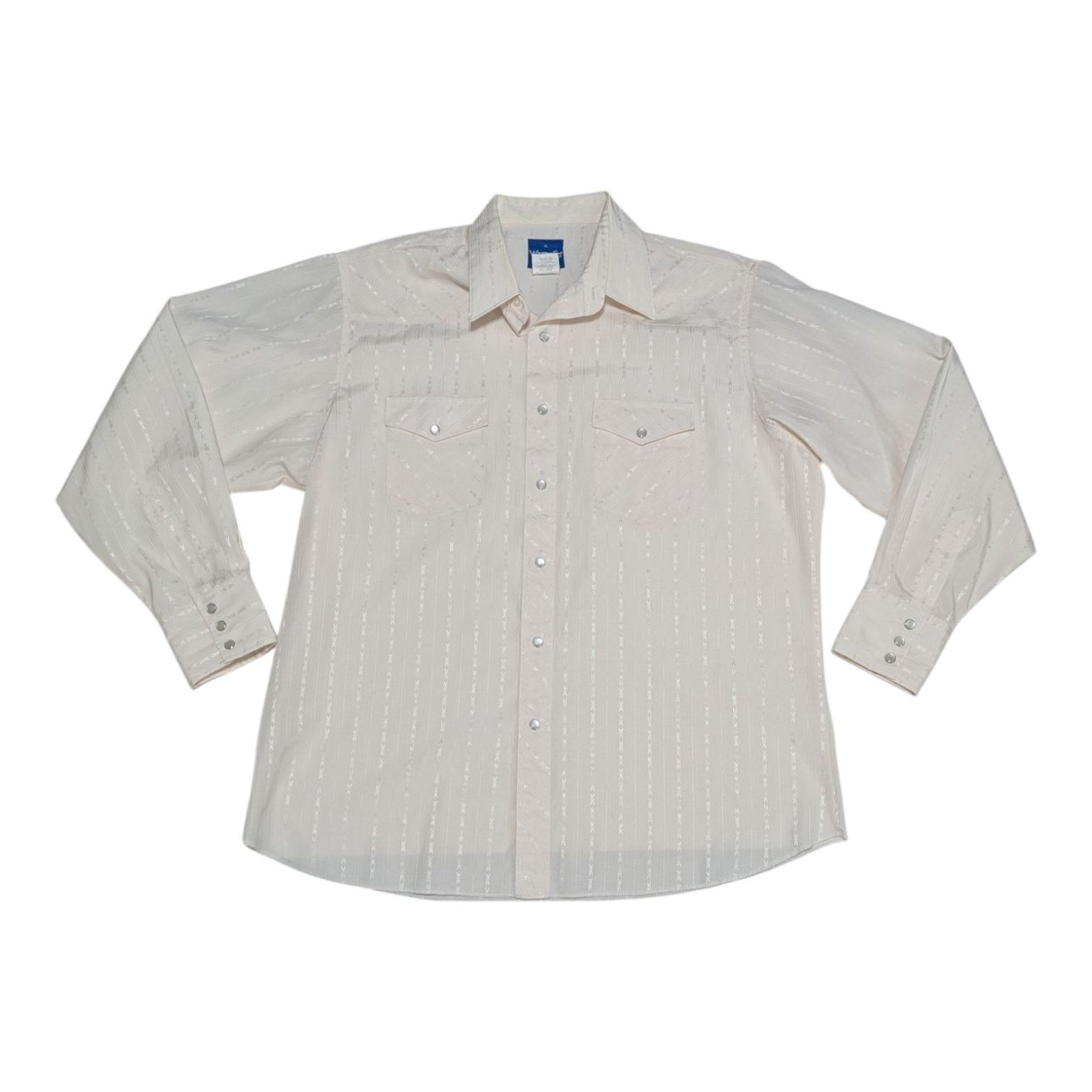 Wrangler Vintage Wrangler Pearl Snap Button Down Shirt Cream Western Size US XL / EU 56 / 4 - 1 Thumbnail
