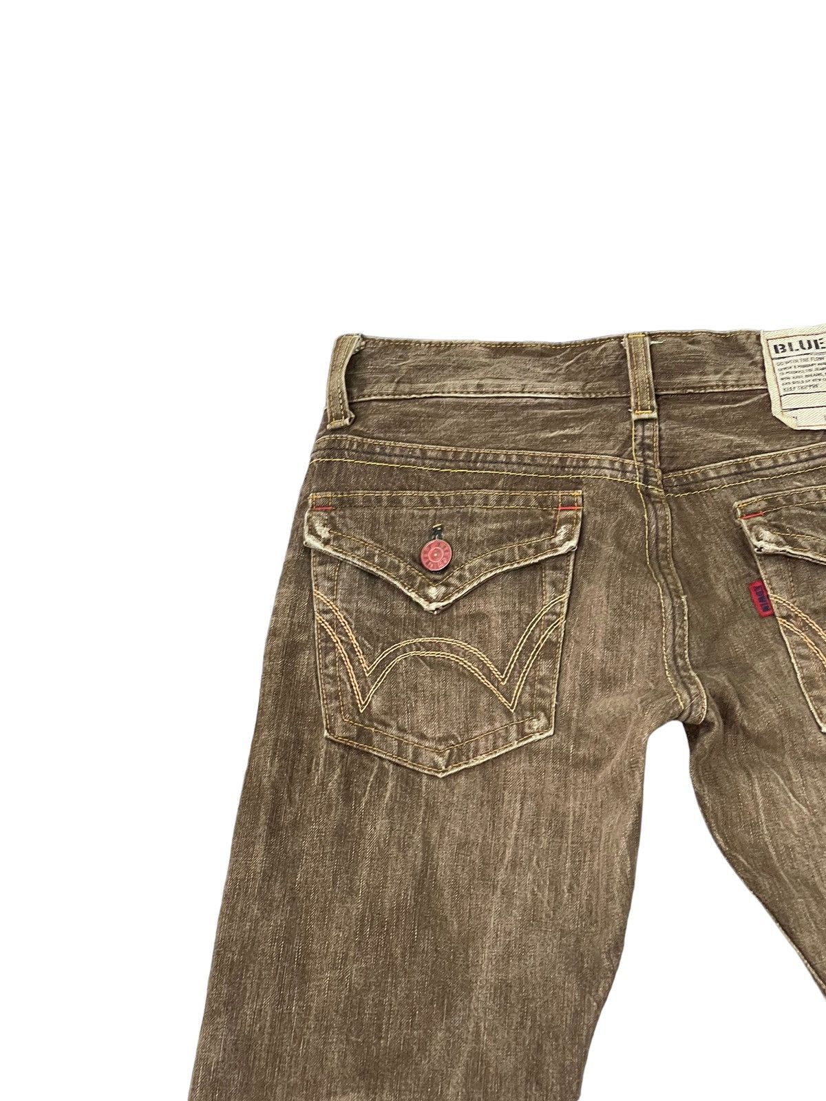 Edwin Flare Jeans Edwin Japan Faded Distress Boot Cut 7🟦7 Size US 31 - 19 Thumbnail