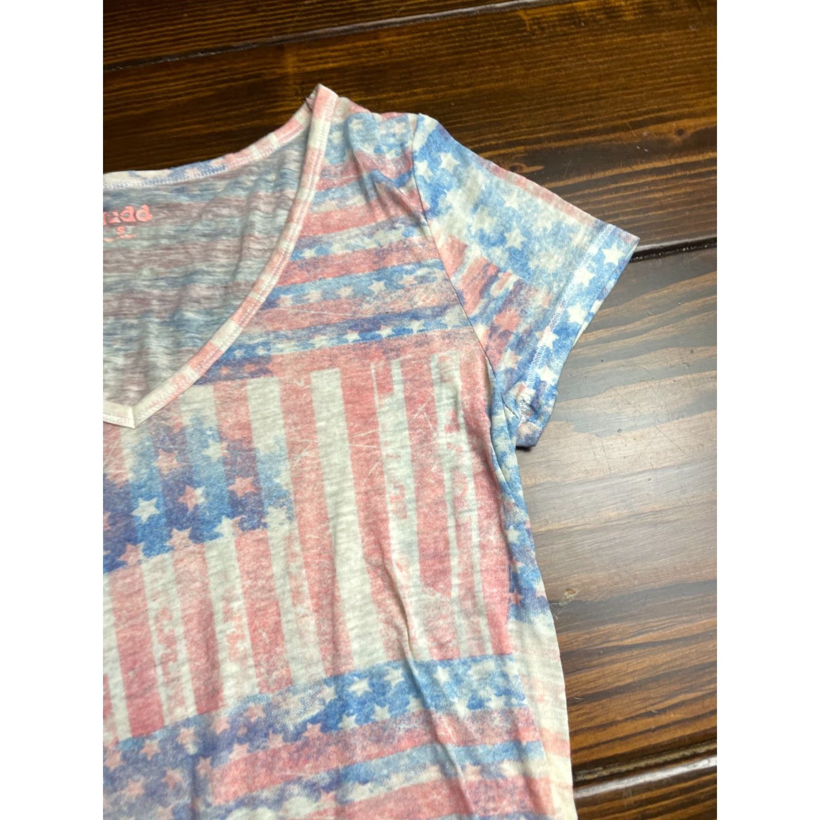 Vintage Mudd T-Shirt Womens Size S Red White Blue Patriotic USA Flag Short Sleeve Tee Shirt Womens Small Red White Blue USA Flag T-Shirt Mens? Wait. Size S / US 4 / IT 40 - 3 Thumbnail