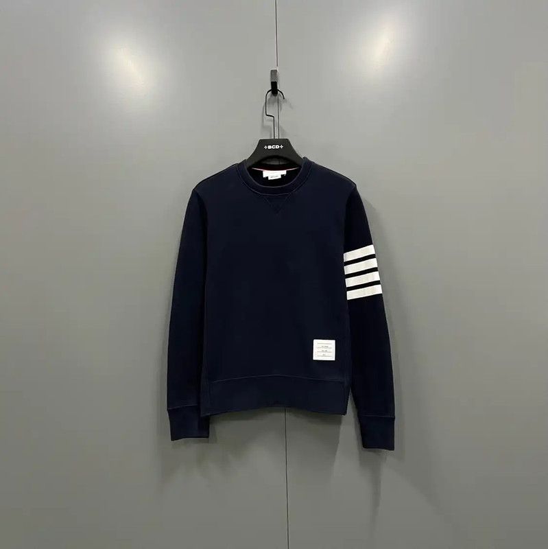 Thom Browne Thom Browne Navy Striped Short Sleeve Sweatshirt 0089 Size US M / EU 48-50 / 2 - 1 Thumbnail
