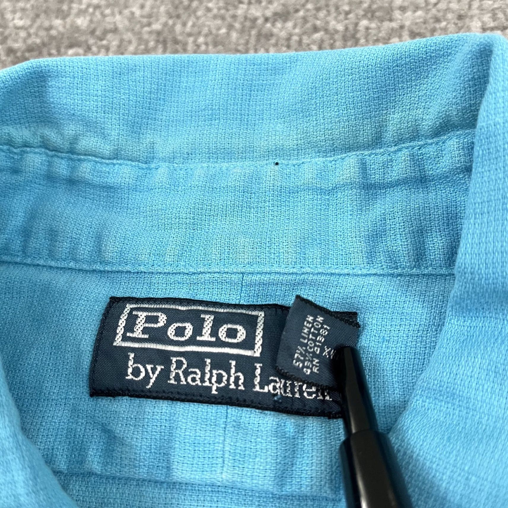 Polo Ralph Lauren Polo Ralph Lauren Shirt Mens L Blue Linen Cotton Blend Button-Up Pockets Size US L / EU 52-54 / 3 - 3 Thumbnail