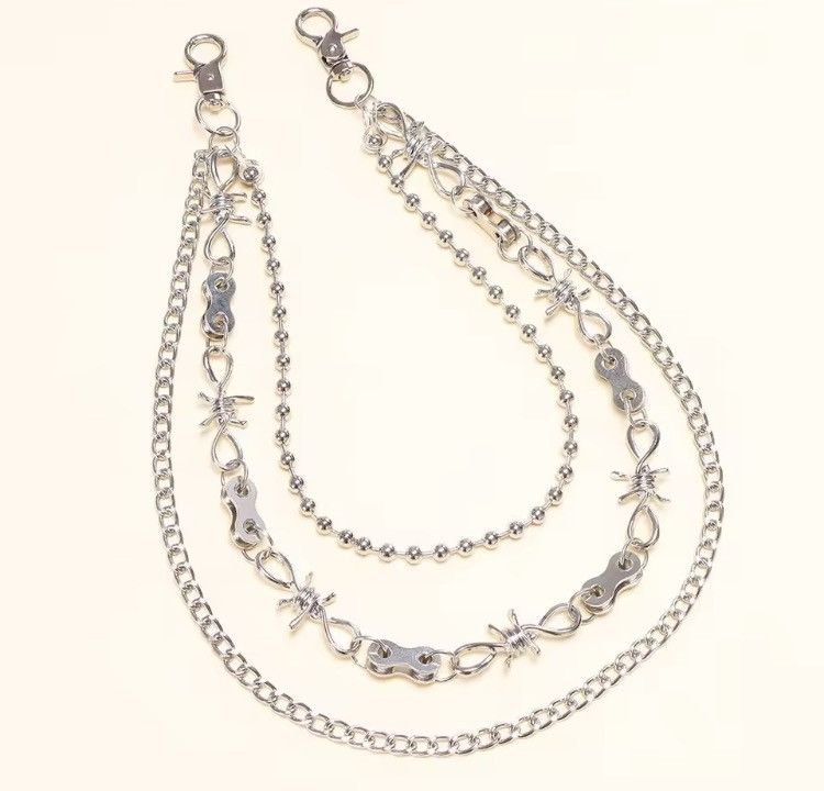 Jewelry 3 Layer Biker Chain Wallet Chain Size ONE SIZE - 3 Thumbnail