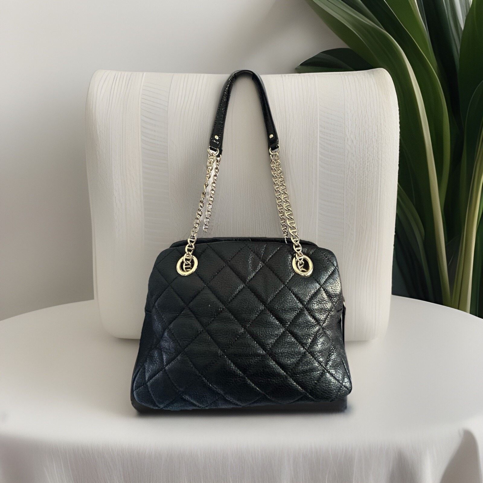 Kate Spade Kate Spade Black Metallic Quilted Leather Shimmer Bag Size ONE SIZE - 9 Thumbnail