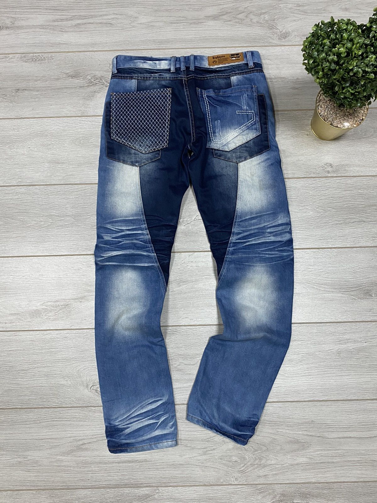 Vintage Jeans dirty Pants patch faded crashed denim y2k distressed Size US 32 / EU 48 - 2 Thumbnail
