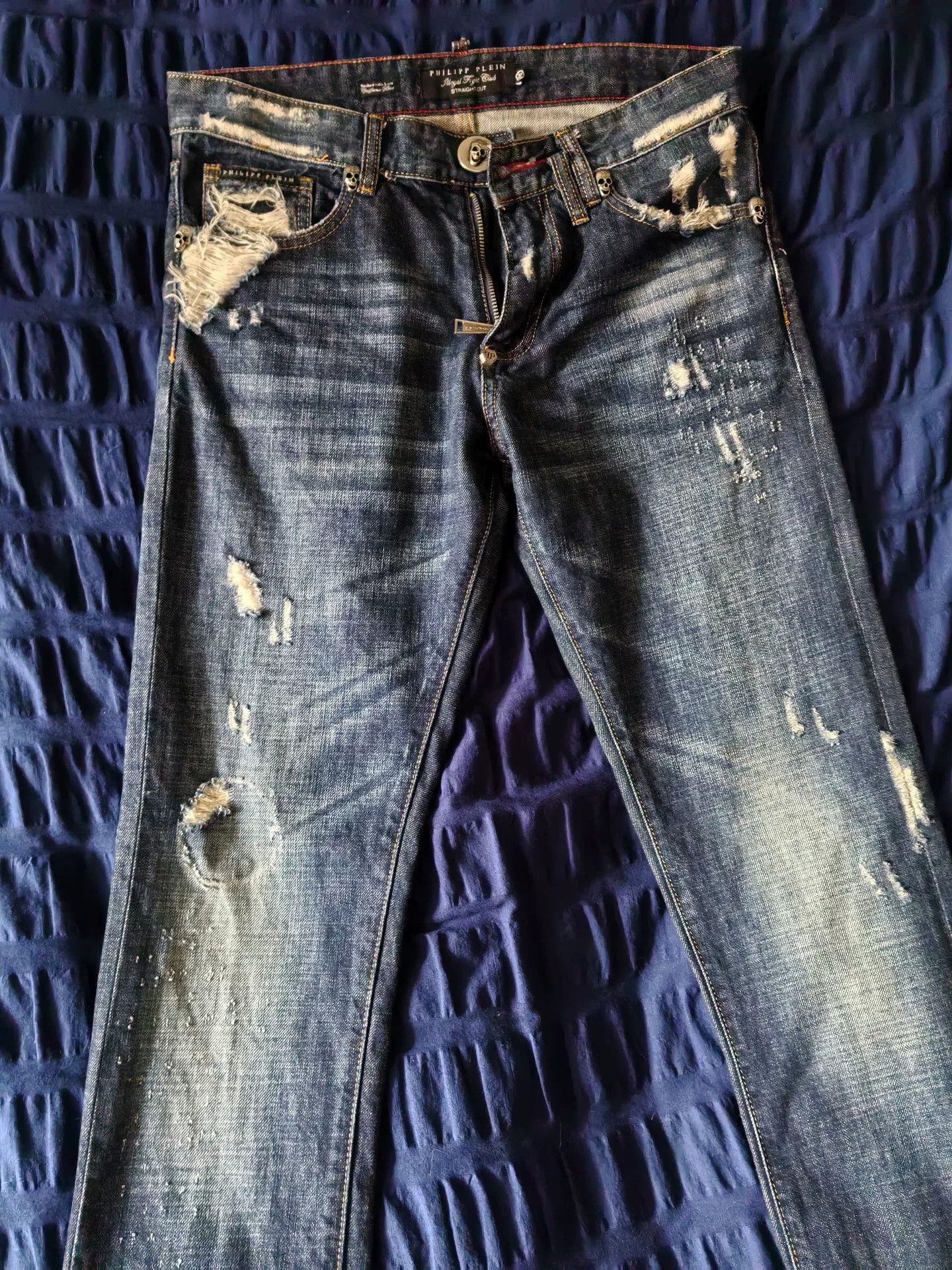 Philipp Plein Philipp Plein Men's Cotton Distressed Jeans Size US 32 / EU 48 - 1 Thumbnail