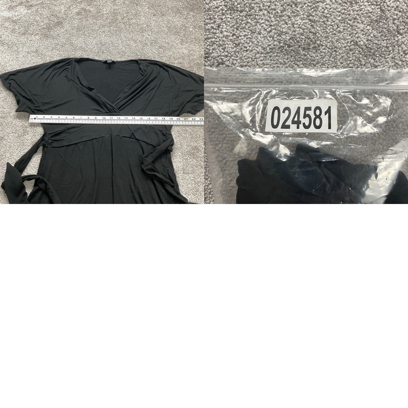 Banana Republic Dress Womens Large Black A-Line Midi Belted V-Neck Short Sleeve