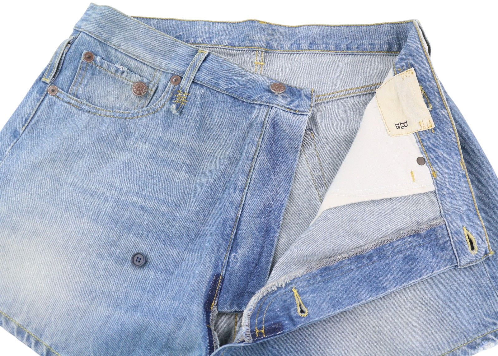 R13 CROSS OVER 28 Blue Denim RRP€599 85096 Size 28" / US 6 / IT 42 - 4 Thumbnail