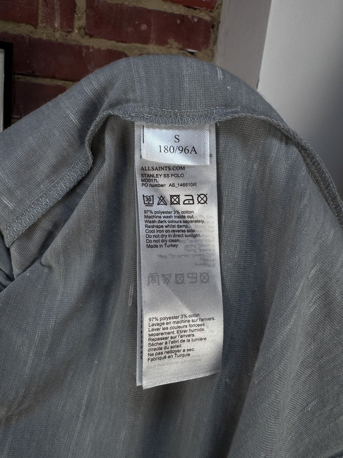 Allsaints ALLSAINTS Stanley Grey Short Sleeve Polo Shirt Size US S / EU 44-46 / 1 - 13 Thumbnail