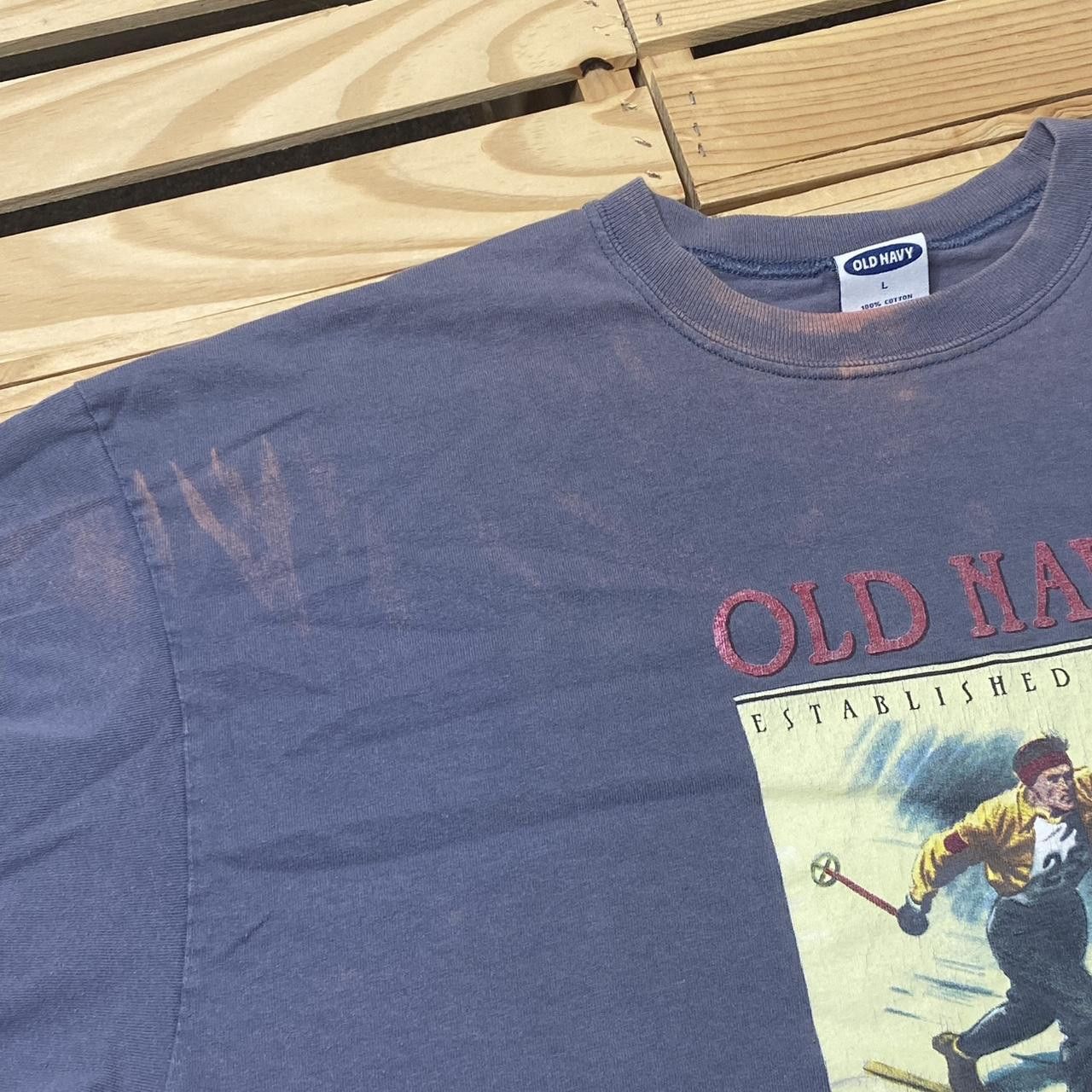 Old Navy Vintage Old Navy Blue Ski Tee Size Large Size US L / EU 52-54 / 3 - 3 Thumbnail