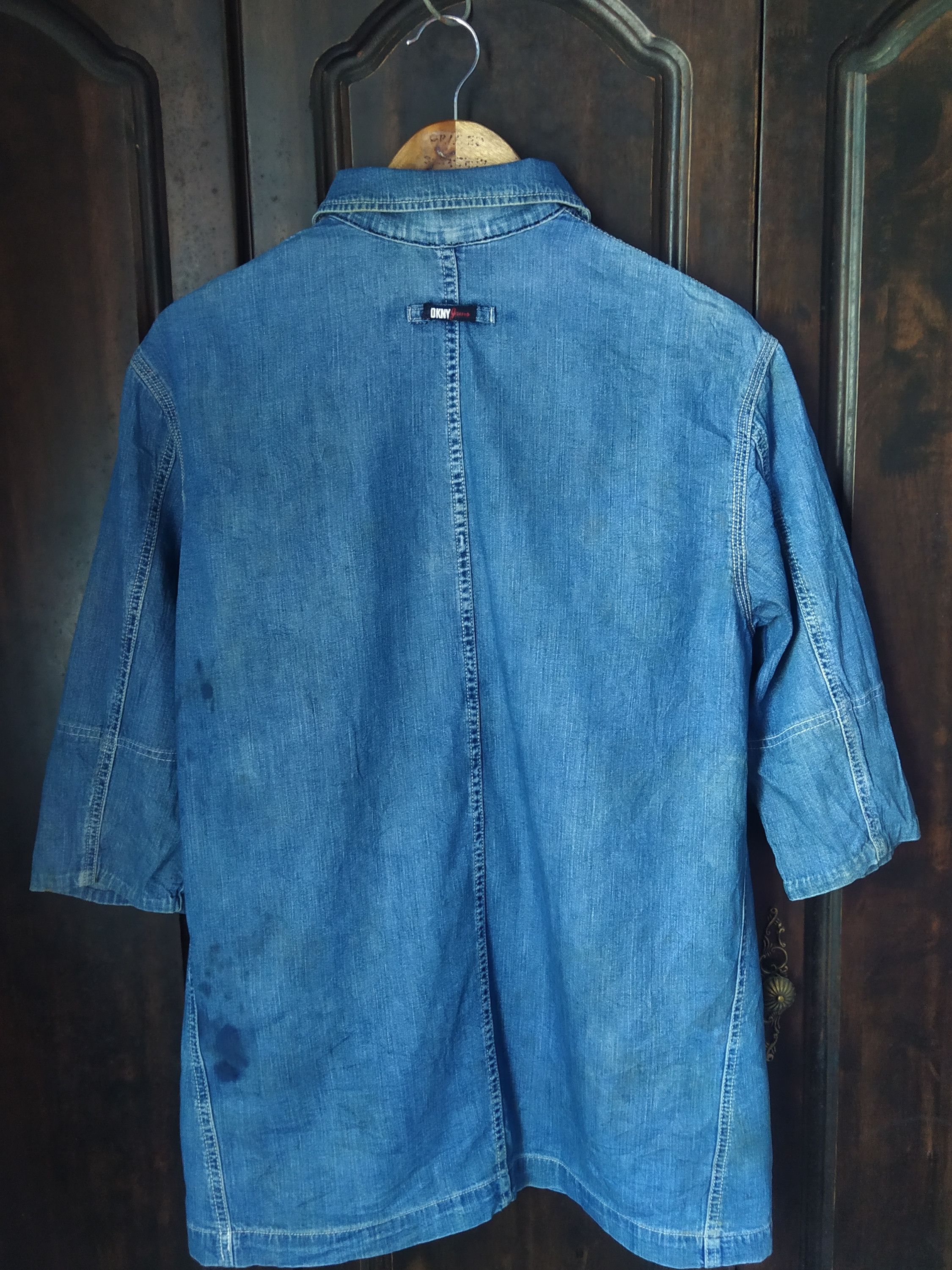 Donna Karan Vintage 90s DKNY Jeans Denim Chore Coat Jacket Size US M / EU 48-50 / 2 - 2 Thumbnail