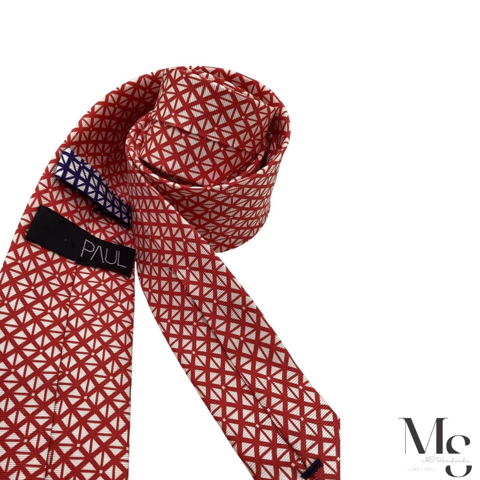 Other PAUL Red Geometric Luxury Silk Tie W:2.5" EX COND Size ONE SIZE - 4 Thumbnail