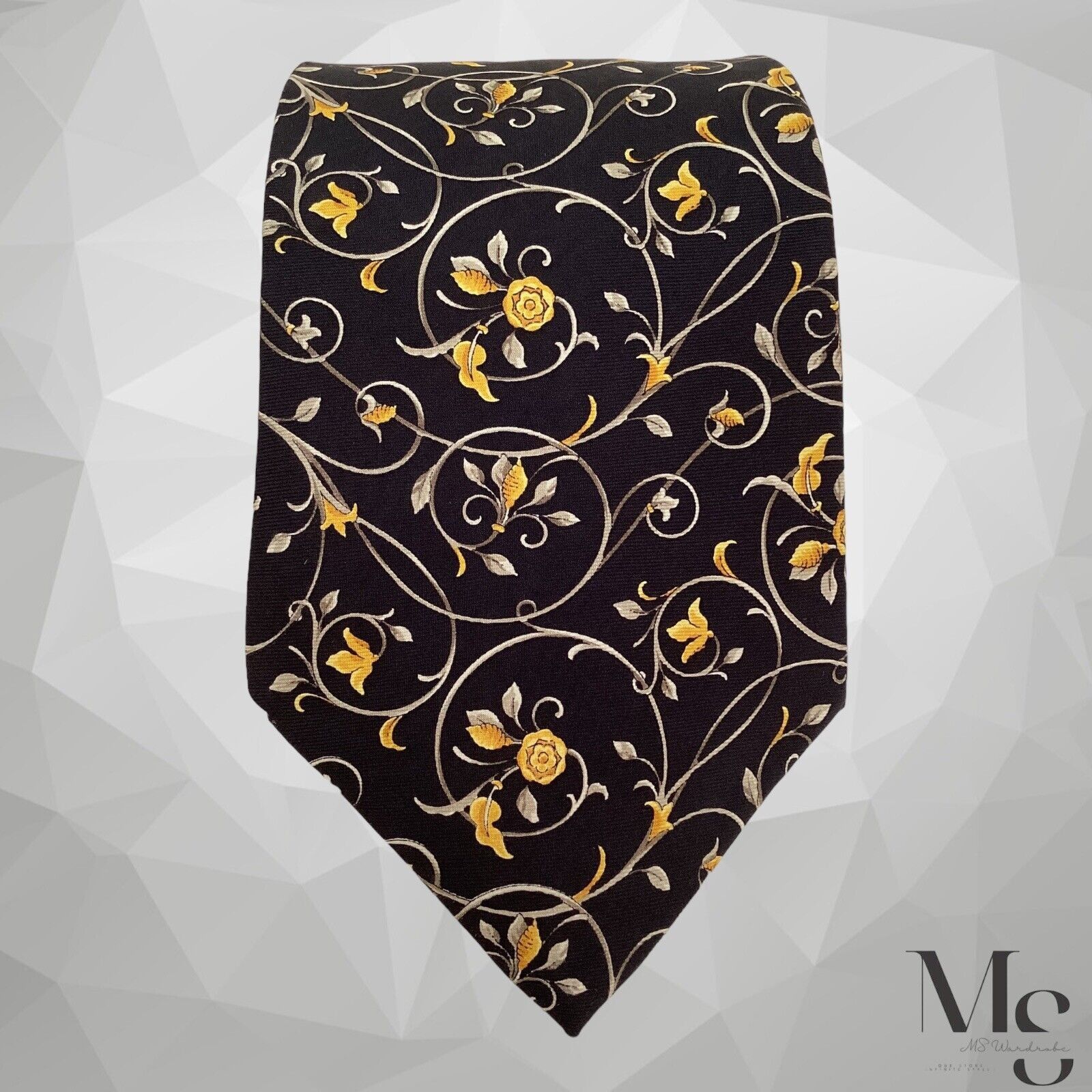 Other NINA RICCI Black Baroque Silk Tie Hand Made In France W: 4" Size ONE SIZE - 3 Thumbnail
