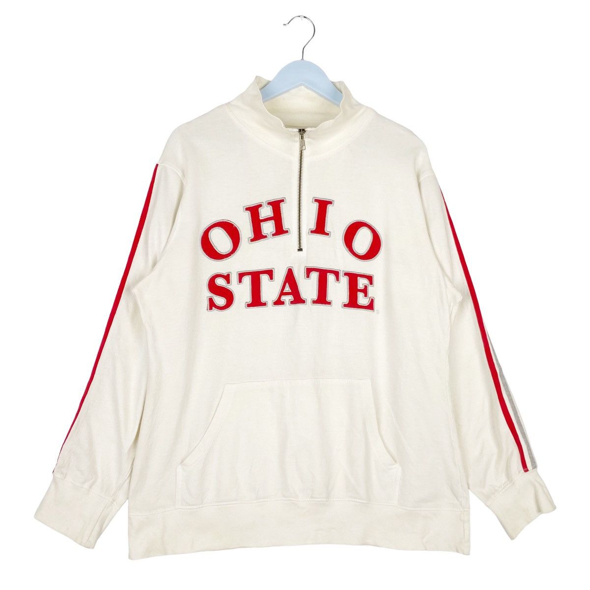 Vintage Vintage Ohio State Quater Zip Sweatshirt White Red Size US L / EU 52-54 / 3 - 1 Thumbnail