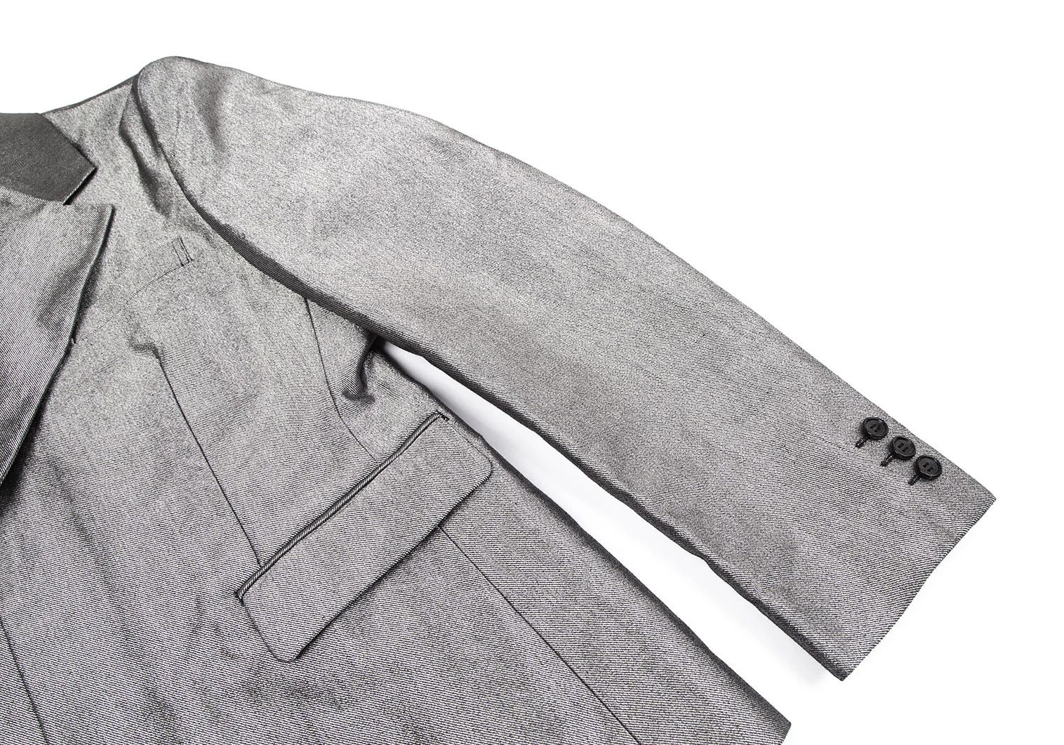 Comme des Garcons Homme Plus Metallic Hook Button Jacket in Silver, Size M Size US M / EU 48-50 / 2 - 6 Thumbnail
