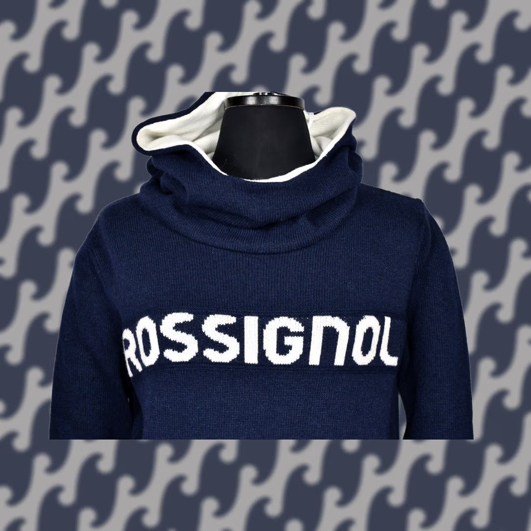 Rossignol ROSSIGNOL Hooded Wool/Cashmere Blend Knit Sweater Womens 36 Blue Pullover Casual Long Sleeve High Neck Size XS / US 0-2 / IT 36-38 - 1 Thumbnail
