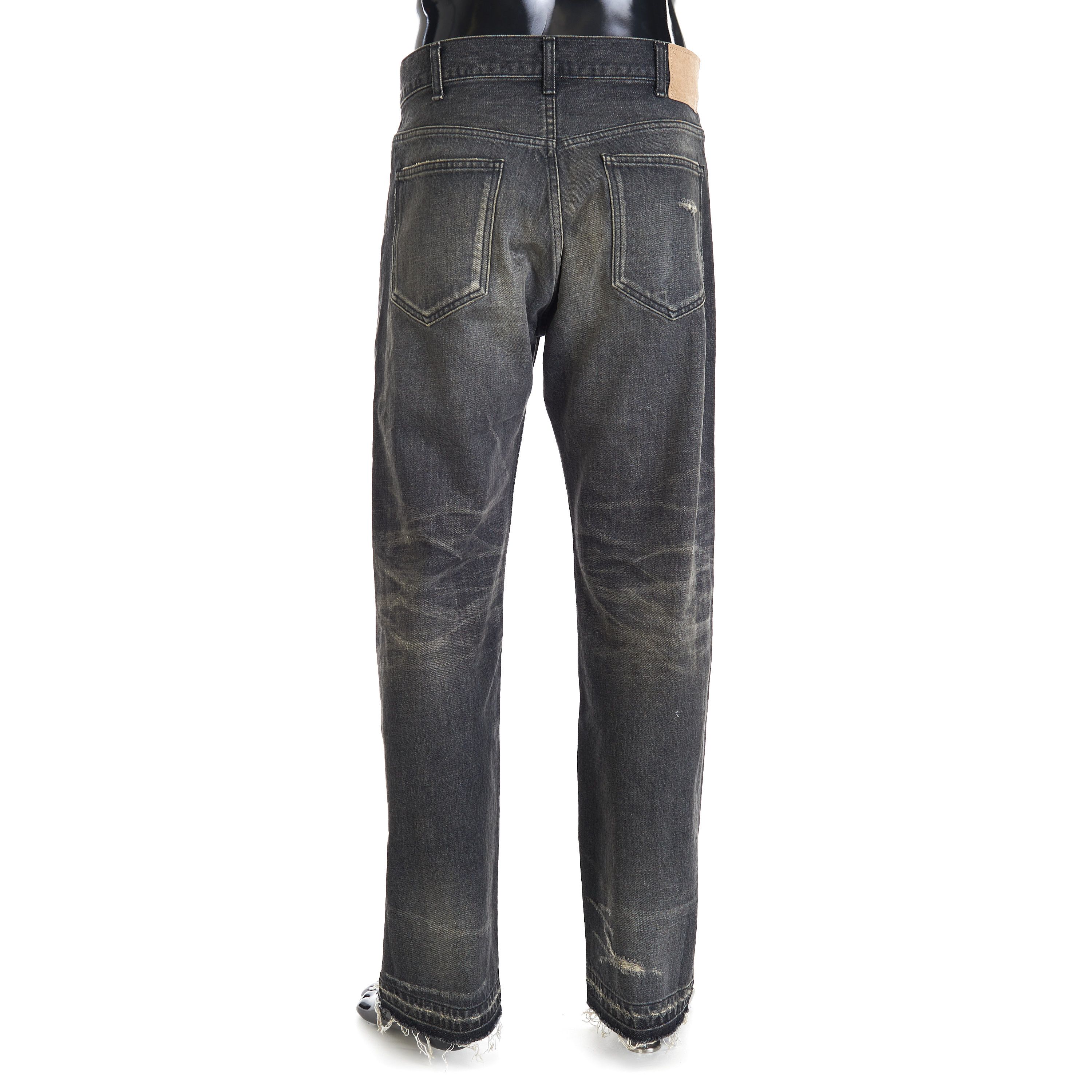 Celine × Hedi Slimane Wesley Jeans - Destroyed Black Paradiso Wash Denim, Low-Rise Size US 34 / EU 50 - 5 Thumbnail