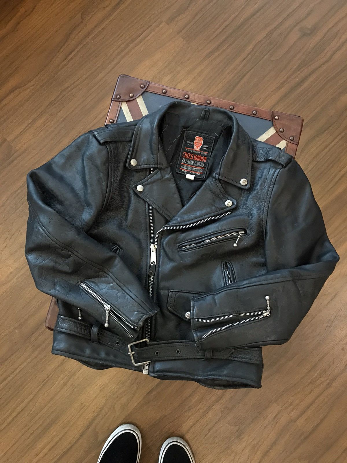 Horween Leather Vintage Quirs London / RBC Leather Jacket Size L / US 10 / IT 46 - 3 Thumbnail