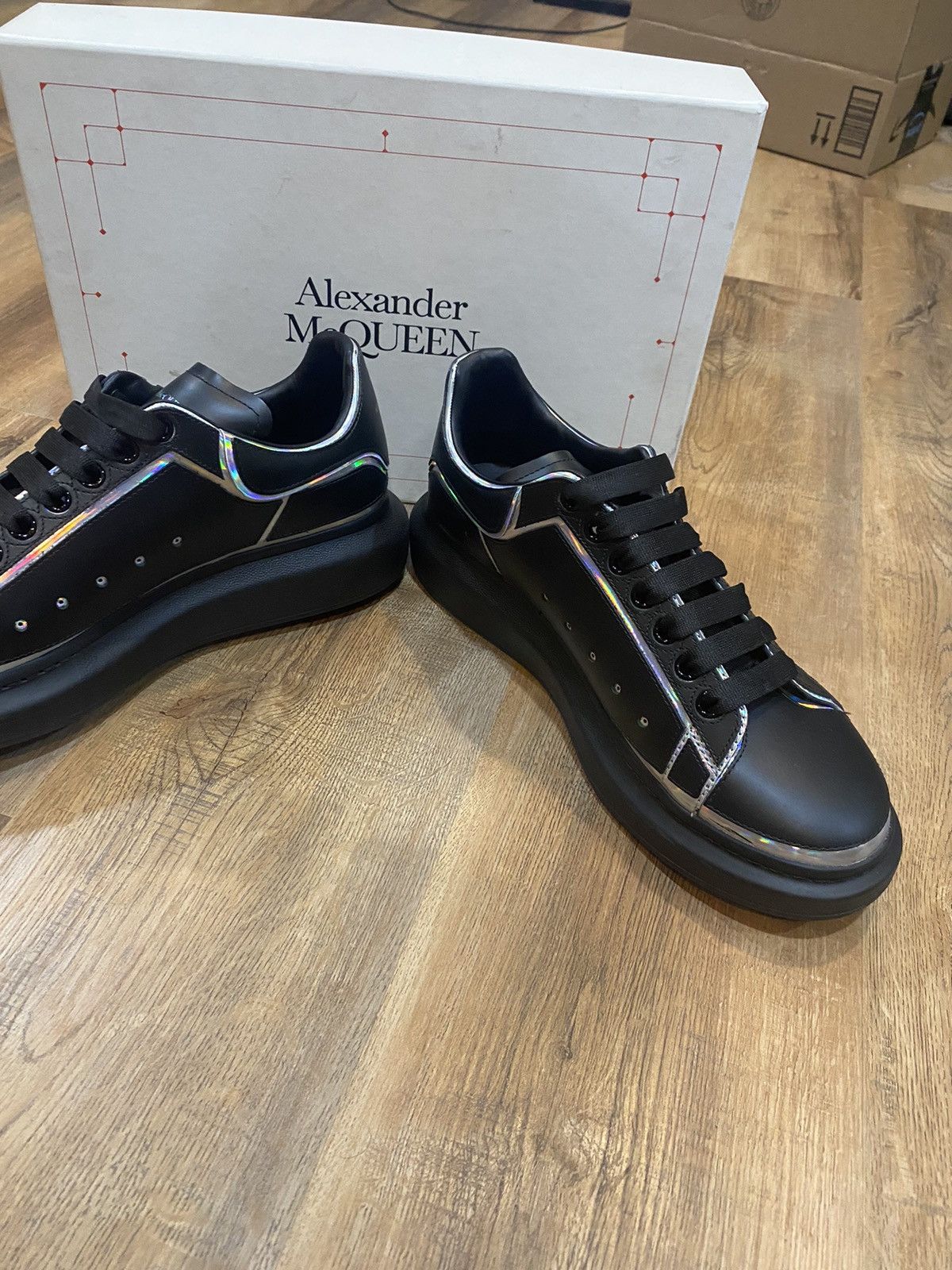Alexander McQueen Alexander McQueen Black Halographic Size US 12 / EU 45 - 4 Thumbnail