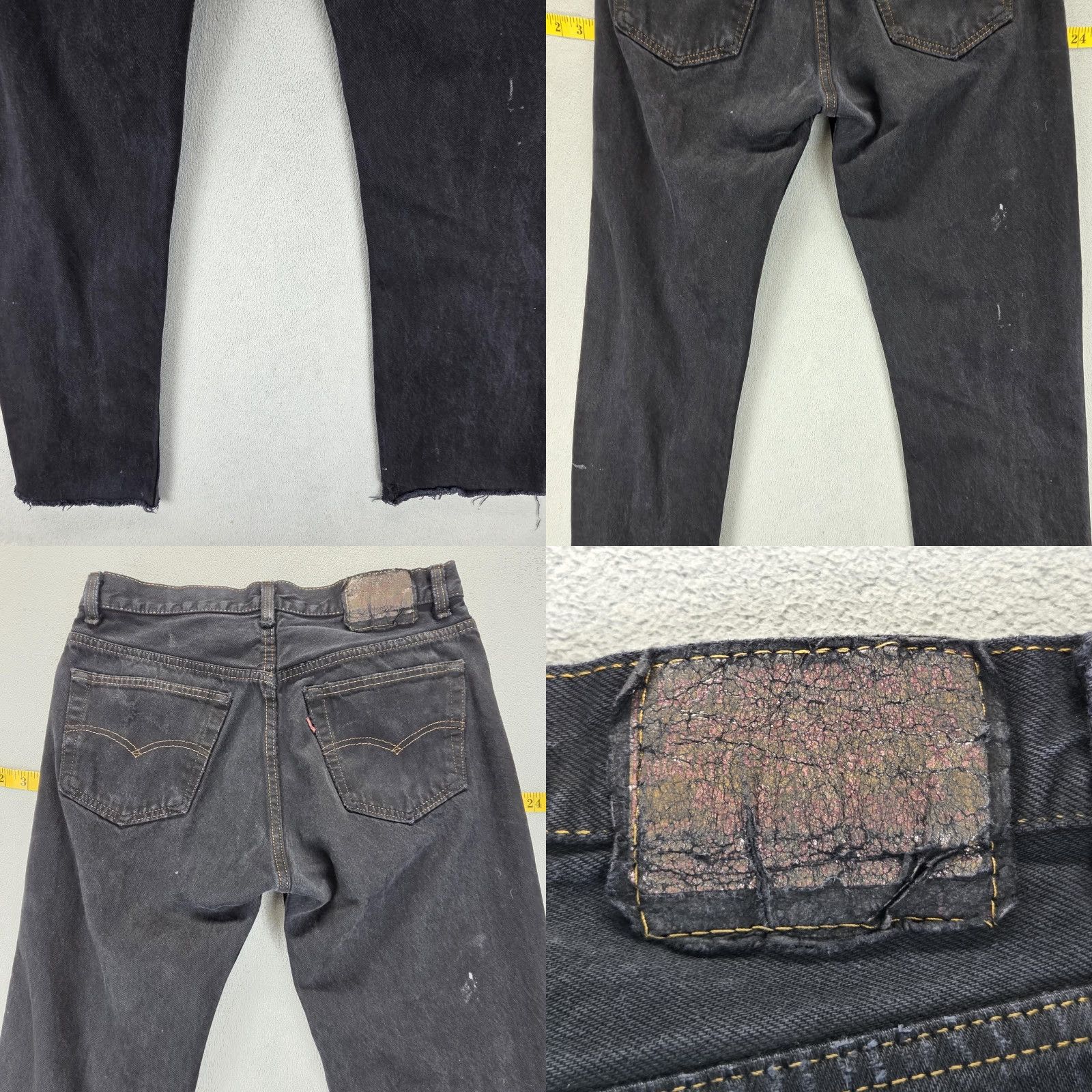Levi's VTG Levi's 501 Jeans Button USA Distressed Black 29x29 Regular Mens Straight Denim Pants Jeans 501 Relaxed Fit Size US 29 - 9 Thumbnail