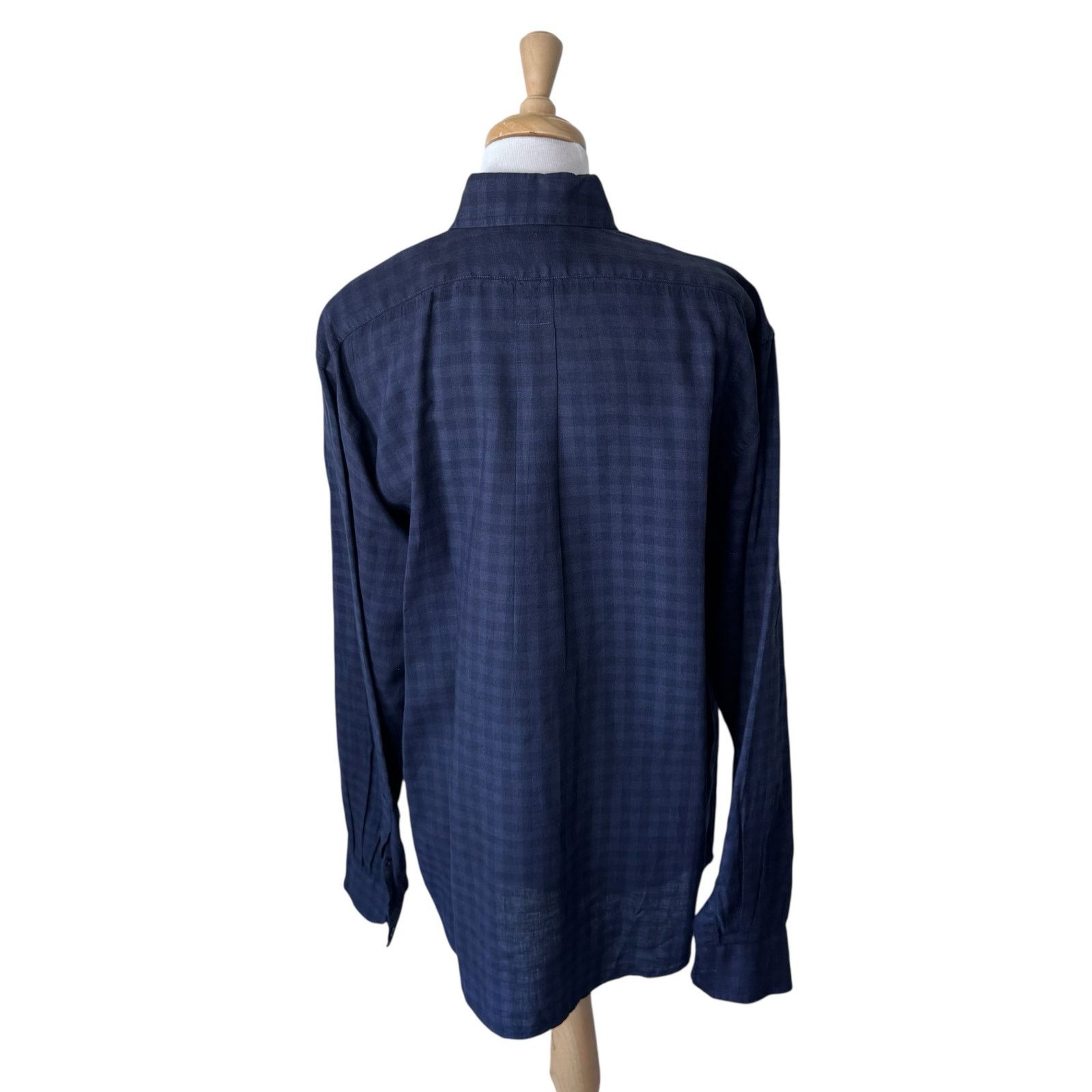 Other GRAHAME G FOWLER Linen Plaid Navy Blue Button Up Size XL Size US XL / EU 56 / 4 - 2 Thumbnail