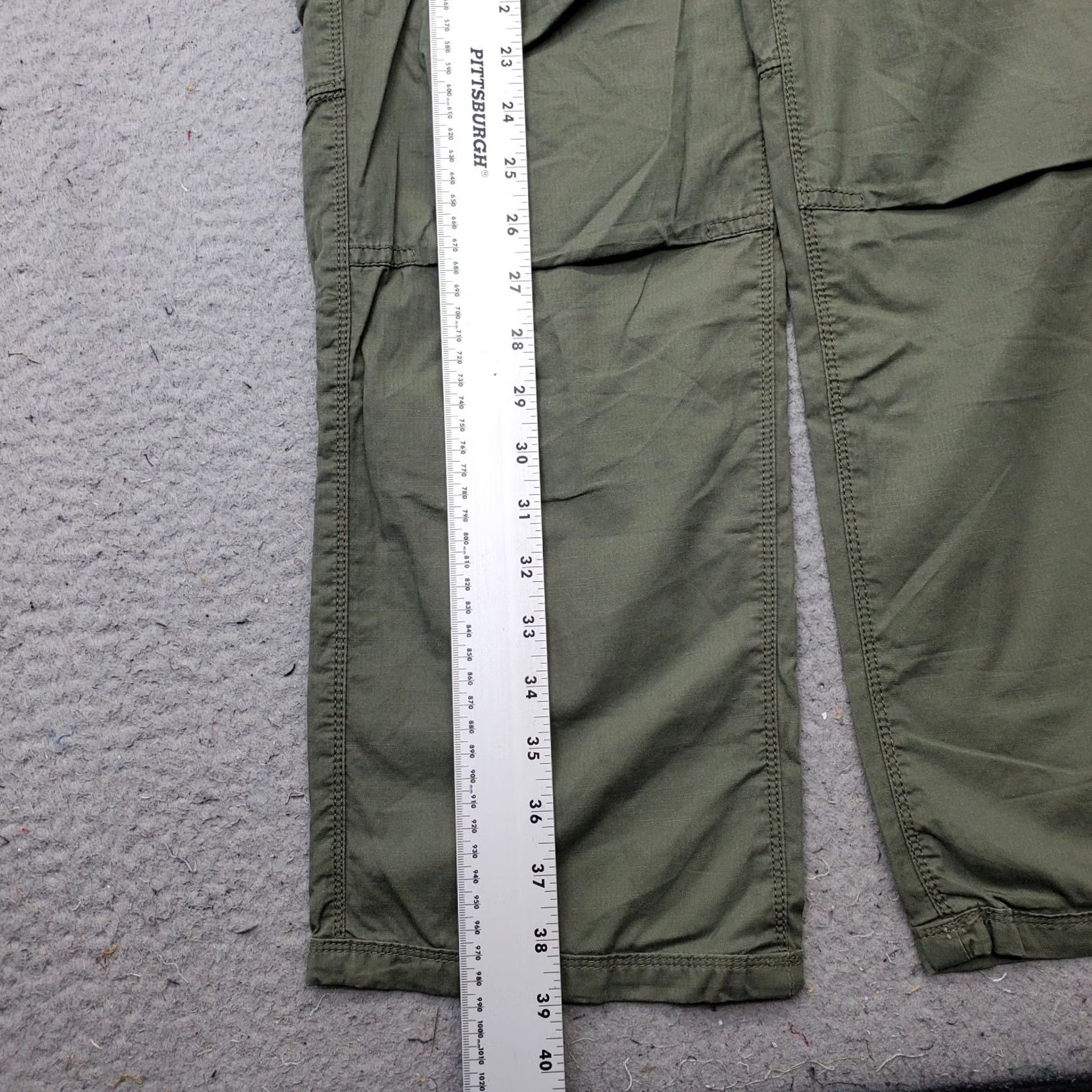 Vintage Helix Cargo Pants Mens 32x30 Green Rugged Flex Utility Workwear Straight Leg Size US 32 / EU 48 - 3 Thumbnail