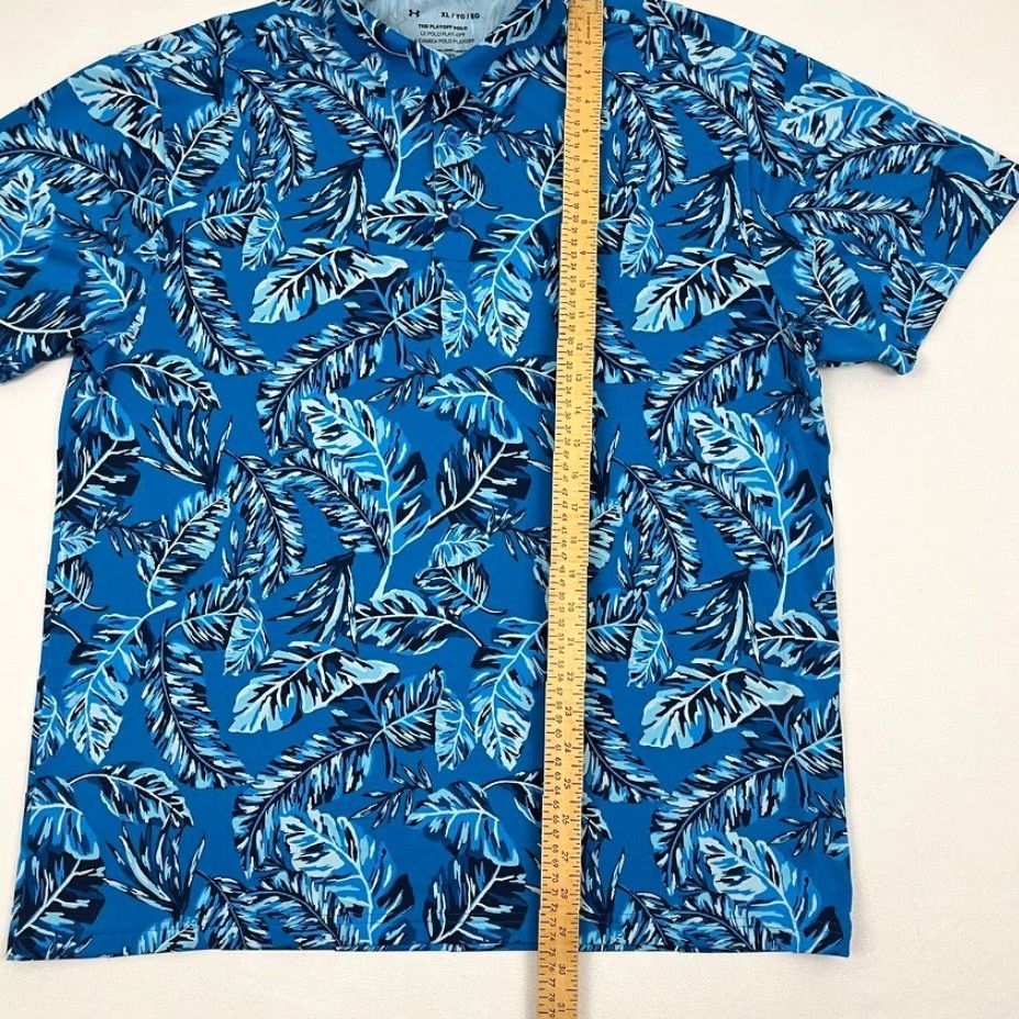 Under Armour Under Armour Playoff 2.0 Polo Shirt Men XL Blue Floral Hawaiian Active Golf Prep Polo Size US XL / EU 56 / 4 - 5 Thumbnail
