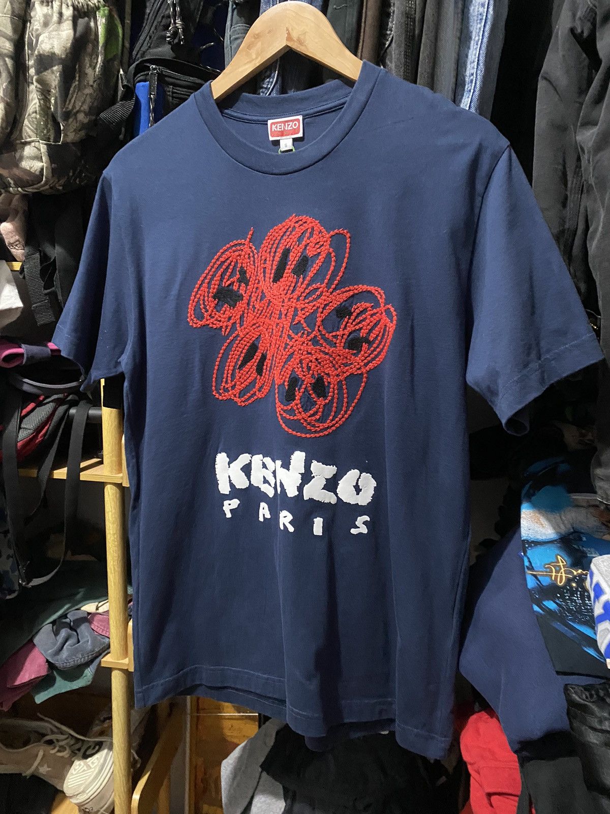 Kenzo KENZO Drawn Varsity Boke Flower T-Shirt Size US S / EU 44-46 / 1 - 2 Thumbnail