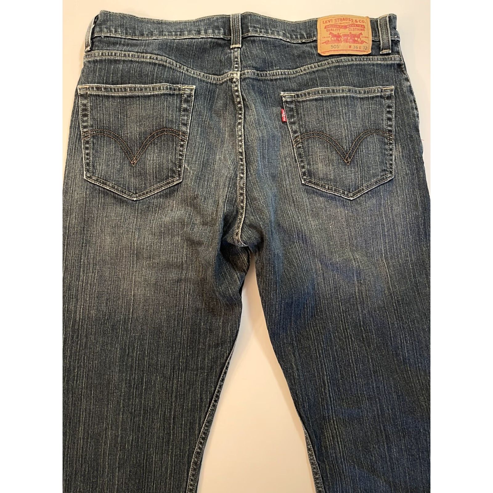 Levi's Levi's 505 Jeans Mens Regular Fit Denim Blue Medium Wash 36x32 Size US 36 / EU 52 - 6 Thumbnail