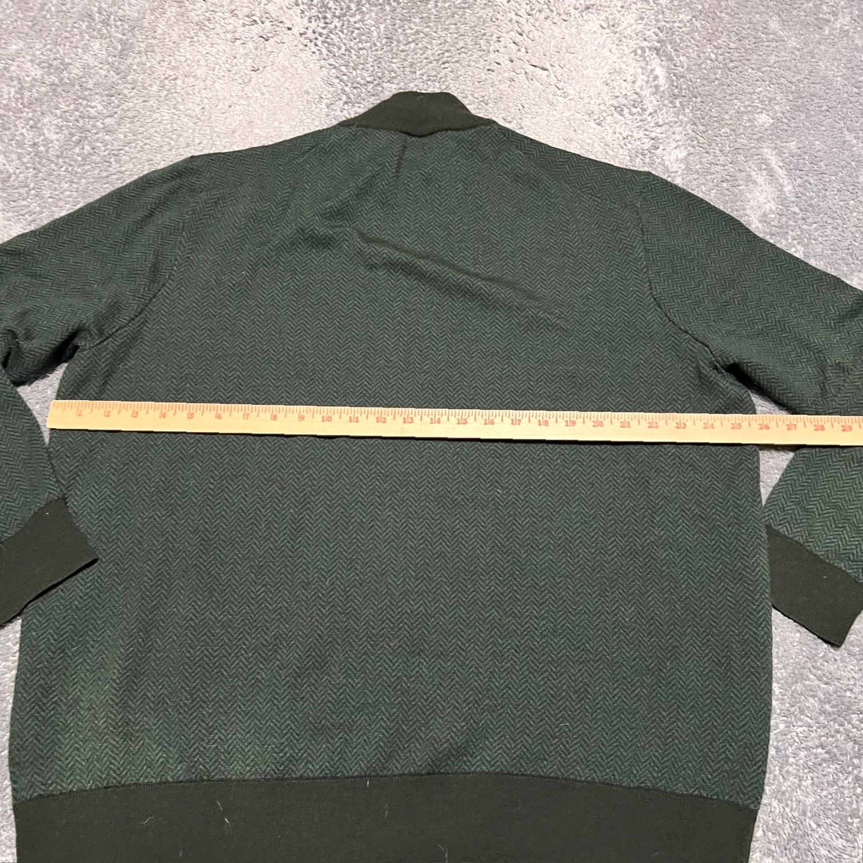 UNTUCKit UNTUCKit Sweater Mens 2XL Herringbone Green 1/4 Zip 100% Merino Wool Size US XXL / EU 58 / 5 - 4 Thumbnail