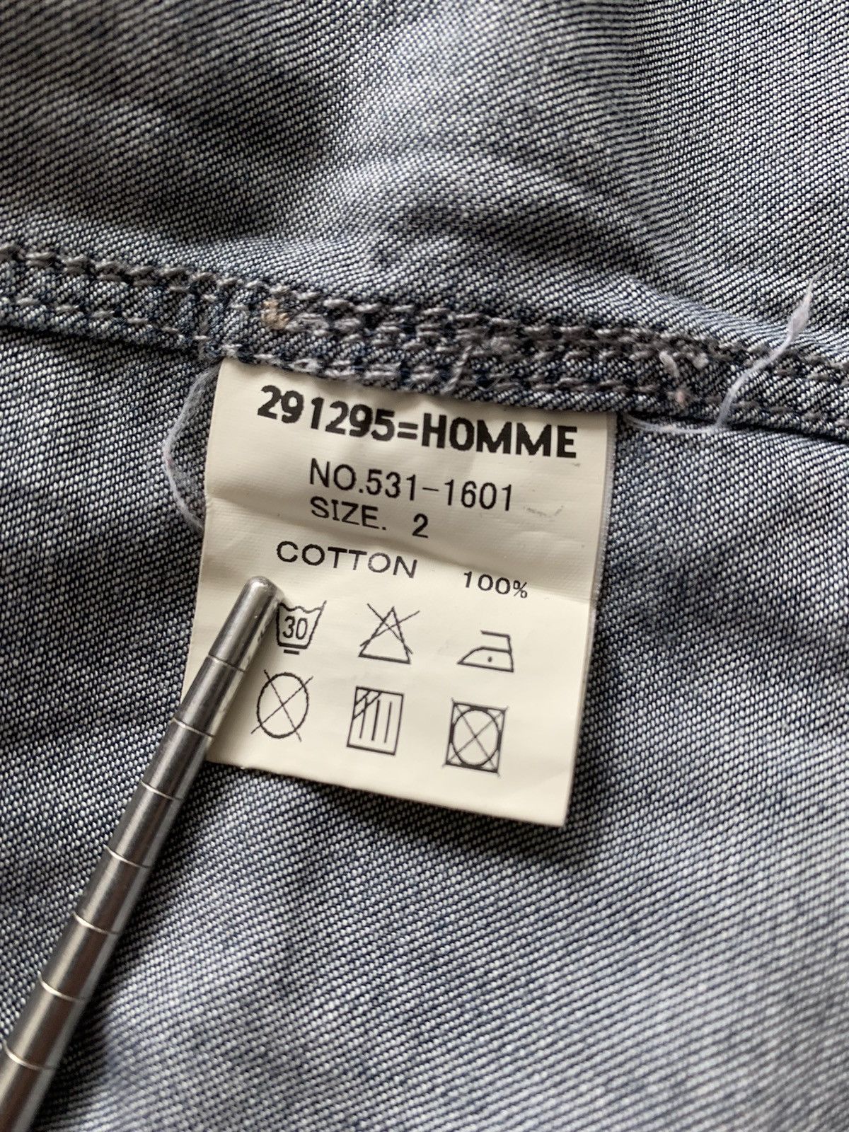 Designer × Japanese Brand 291295 Homme button up light blue denim western shirt Size US M / EU 48-50 / 2 - 7 Thumbnail
