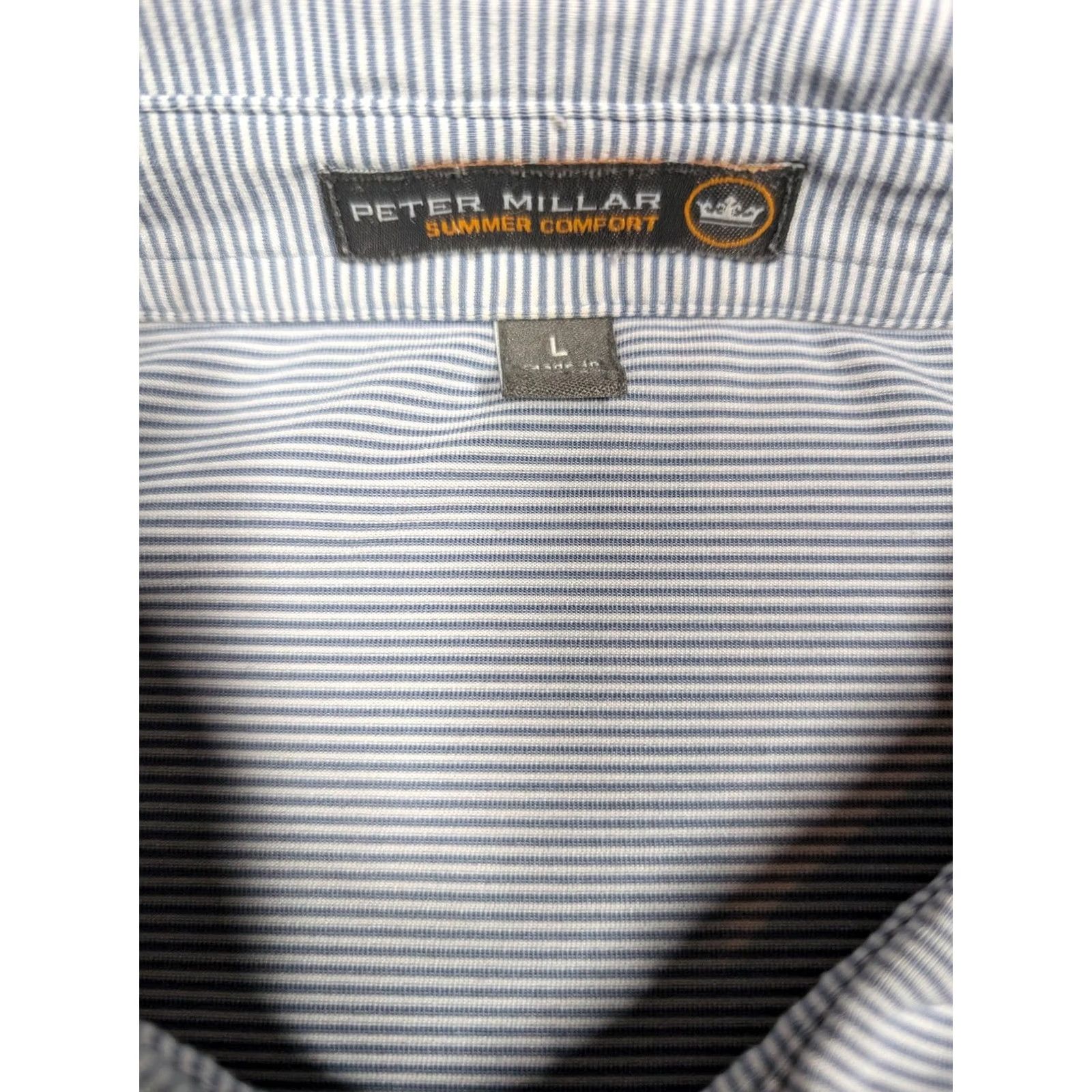 Peter Millar Peter Millar Polo Shirt Mens Large Blue Summer Comfort Striped Golf Performance Size US L / EU 52-54 / 3 - 4 Thumbnail