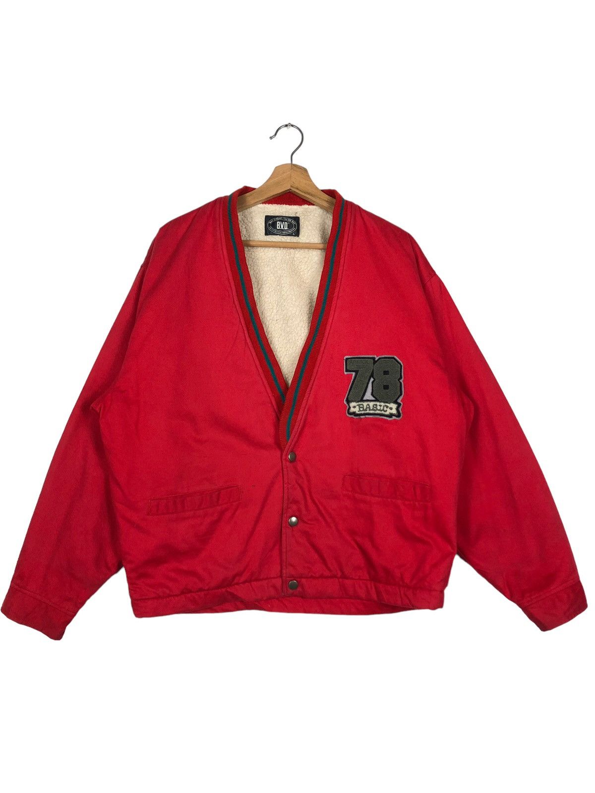 Hysteric Glamour 🔥90s Vintage Bomber Cardigan Jacket BVD Japan Made Big Logo Size US L / EU 52-54 / 3 - 1 Thumbnail