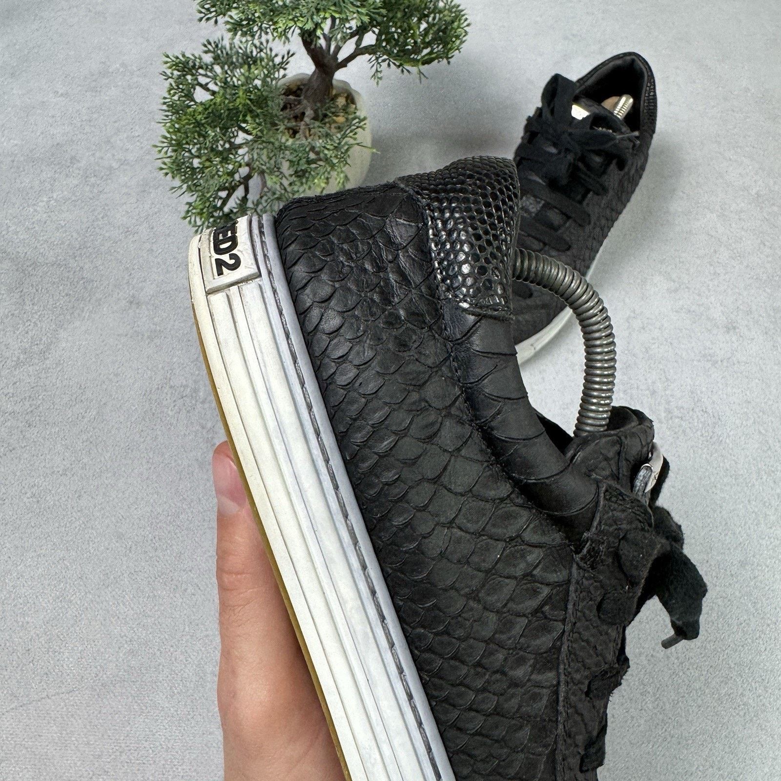 Dsquared2 DSQUARED2 Python Textured Sneakers Black Tennis Size 40 US 7 Size US 7 / EU 40 - 2 Thumbnail