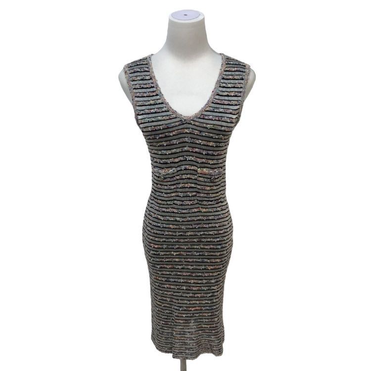 Chanel Chanel Multicolor Striped Midi Dress Size 36 Size XS / US 0-2 / IT 36-38 - 1 Thumbnail
