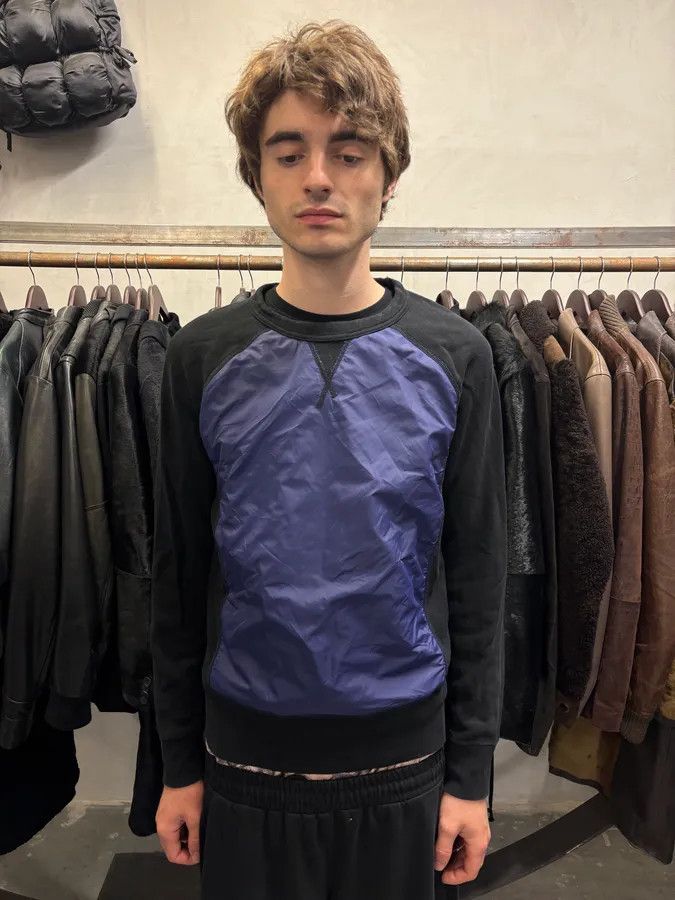 Acne Studios SS2014 Acne Studios Blue Nylon Black Cotton Sweater Size US S / EU 44-46 / 1 - 2 Thumbnail