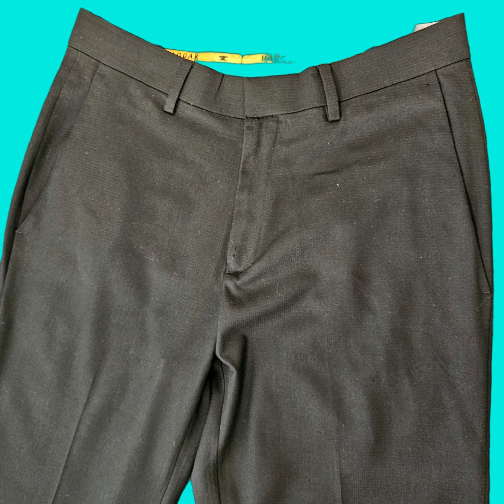 Haggar Haggar Dress Pants Men's 30x32 Black Regular Straight Zip Button Hook & Loop Travel Performance Size US 30 / EU 46 - 1 Thumbnail