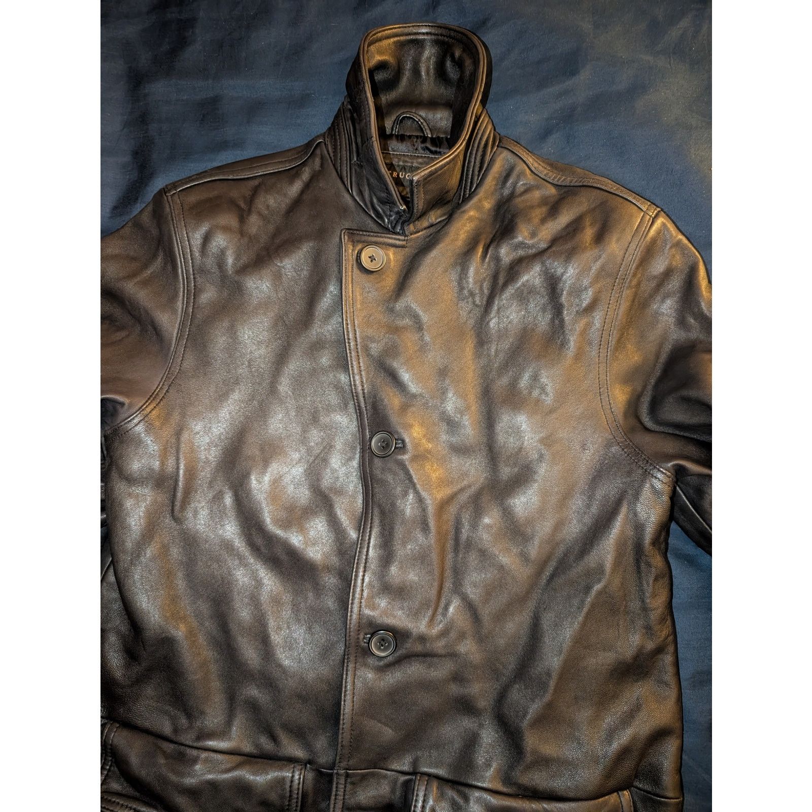 Structure Y2K Structure Butter Soft Leather Driving Coat Jacket Small Size US S / EU 44-46 / 1 - 1 Thumbnail