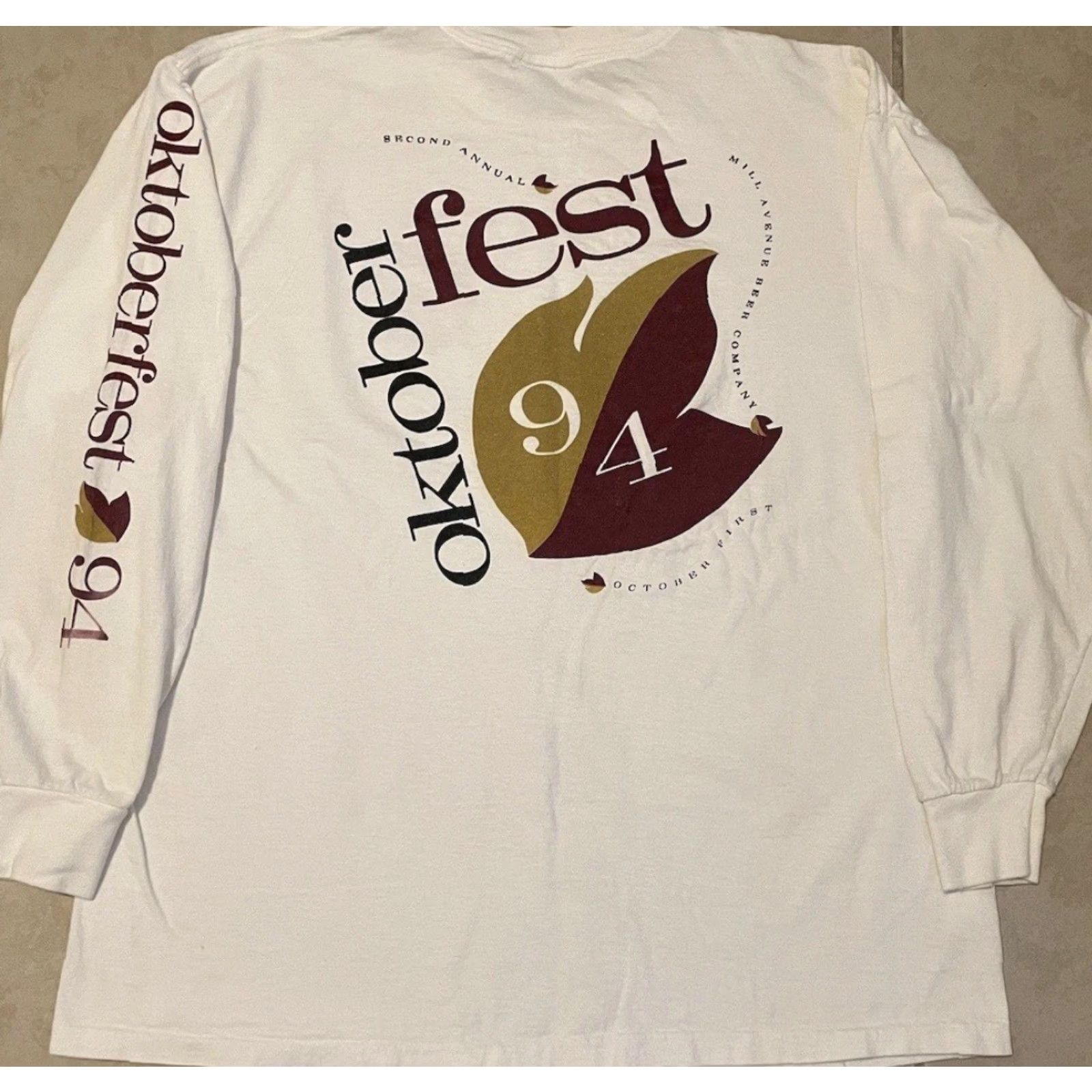 CO VINTAGE 90s Mill Ave Beer Co Faded Oktoberfest Shirt XL Tempe Arizona Bar ASU Grunge Shirt Men XL White Striped 80s Retro Rock Punk Drinking Size US XL / EU 56 / 4 - 2 Thumbnail