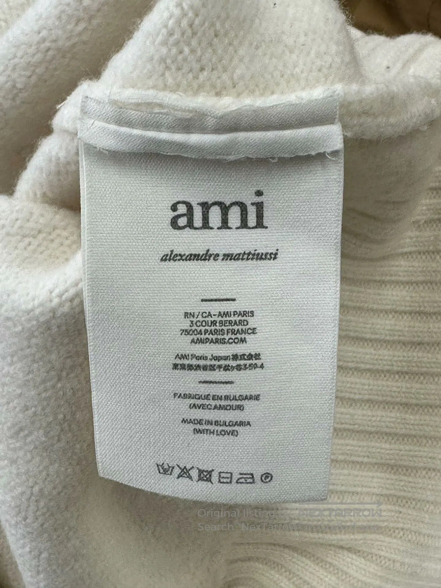 AMI Ami White Heart Jacquard Logo Knit Cardigan Jacket| Size S / US 4 / IT 40 - 4 Thumbnail