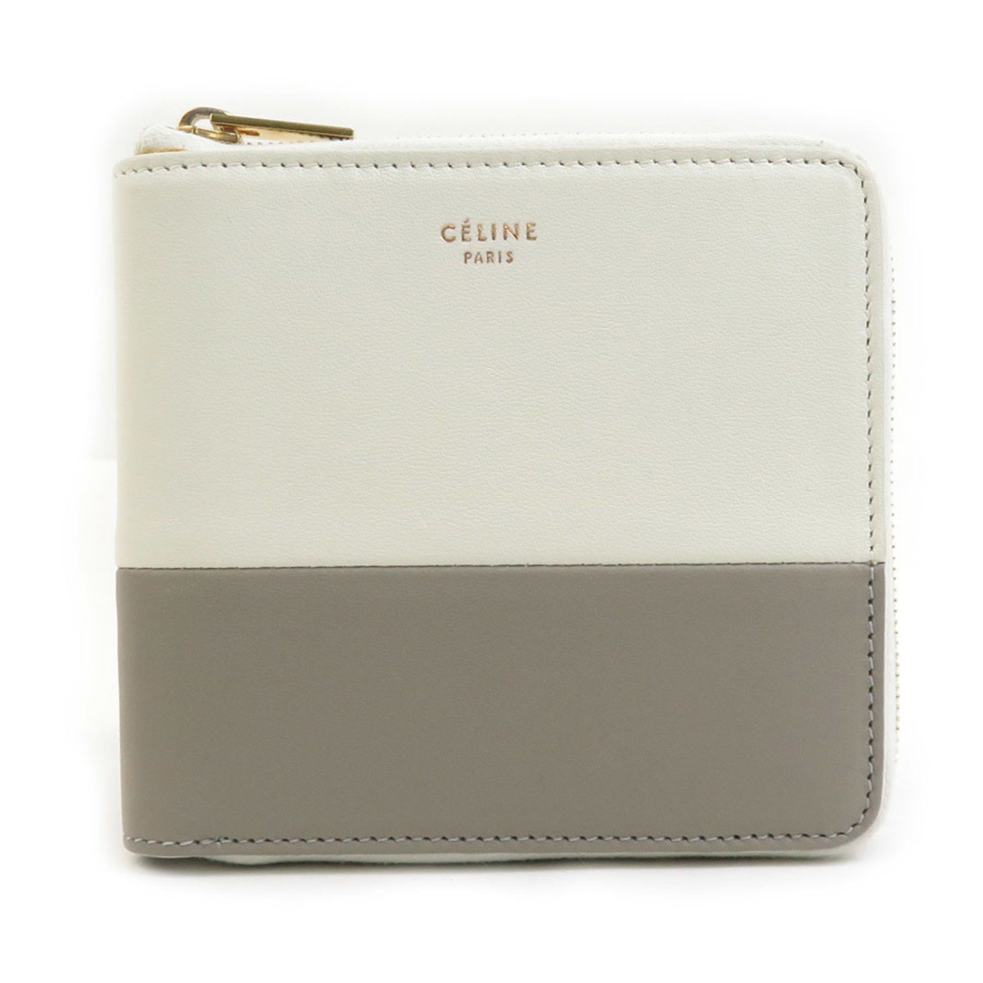 Celine Women's Bifold Wallet in Gray and Ivory Leather (56445k)