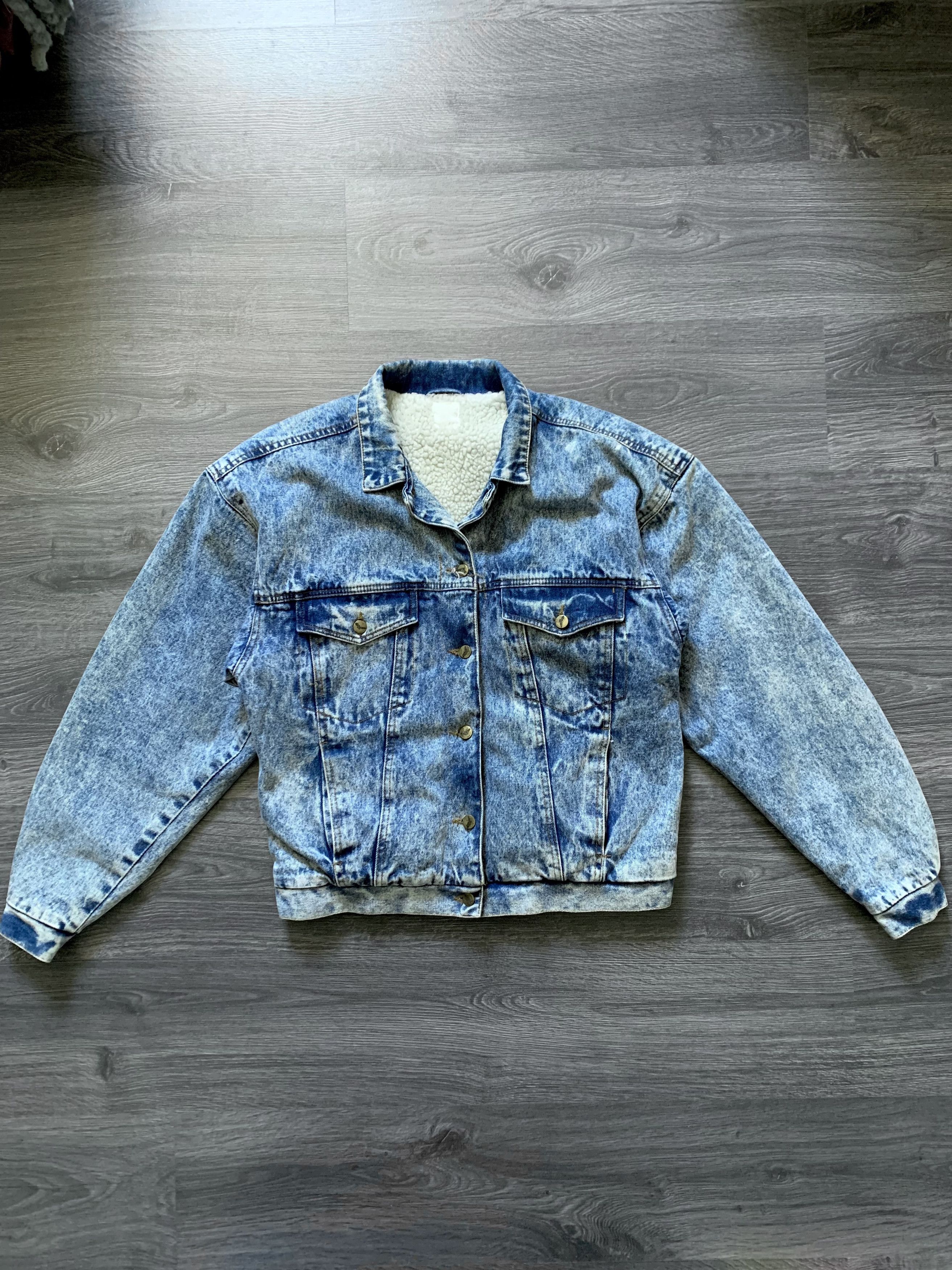 Vintage 90s Denim Jacket Sherpa Jacket