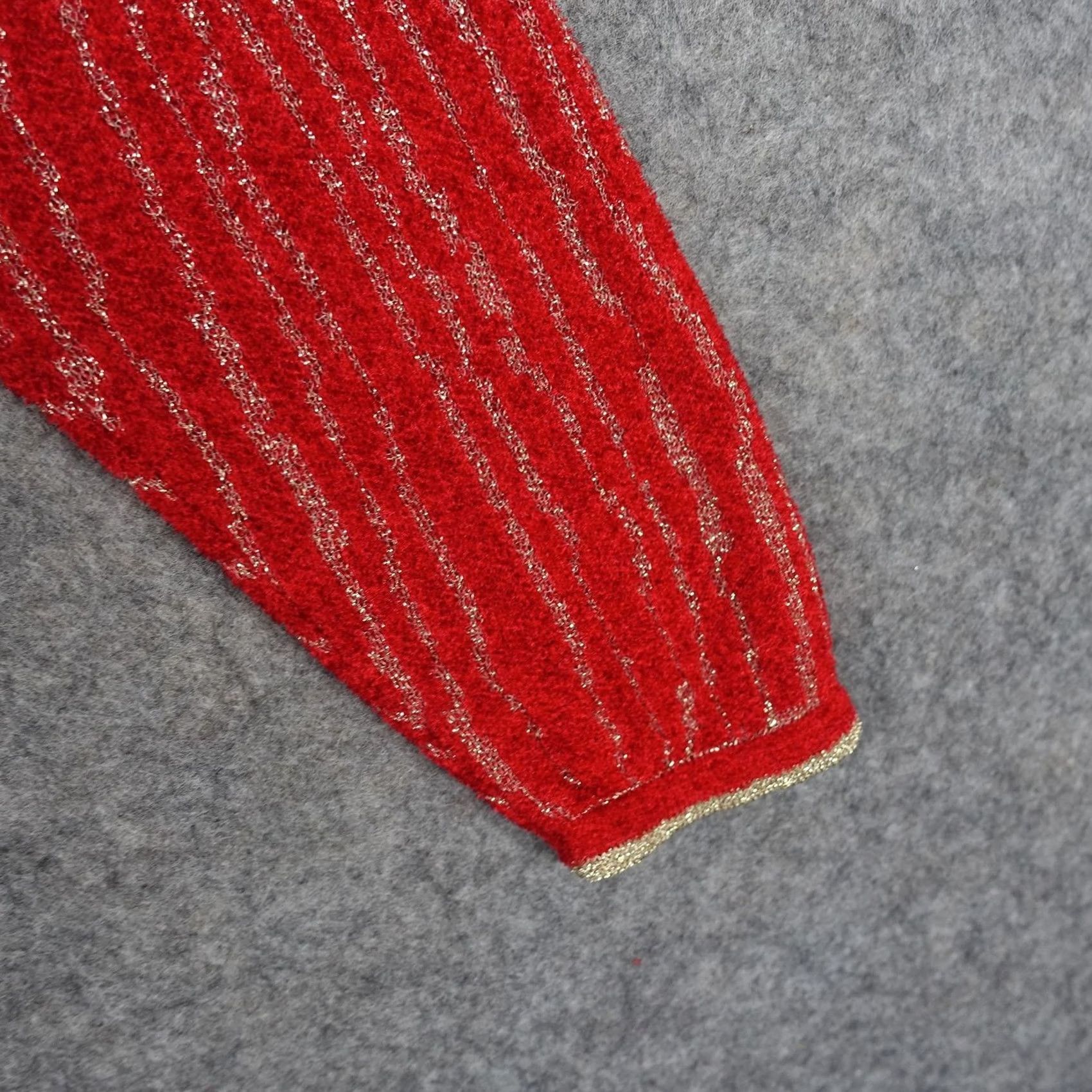 Vintage VINTAGE Drapers & Damons Sweater Womens Petites Small Red Full Zip Knit Spike Zipper Pattern Striped Knitwear Modern? Size S / US 4 / IT 40 - 5 Thumbnail